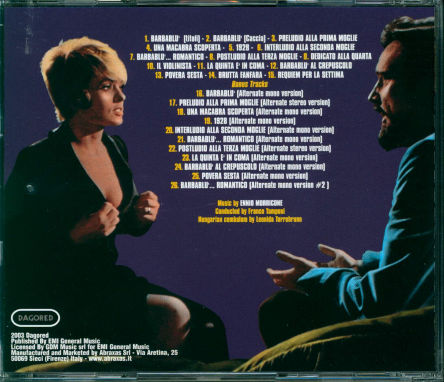 Ennio Morricone: Barbablù (Original Motion Picture Soundtrack), CD