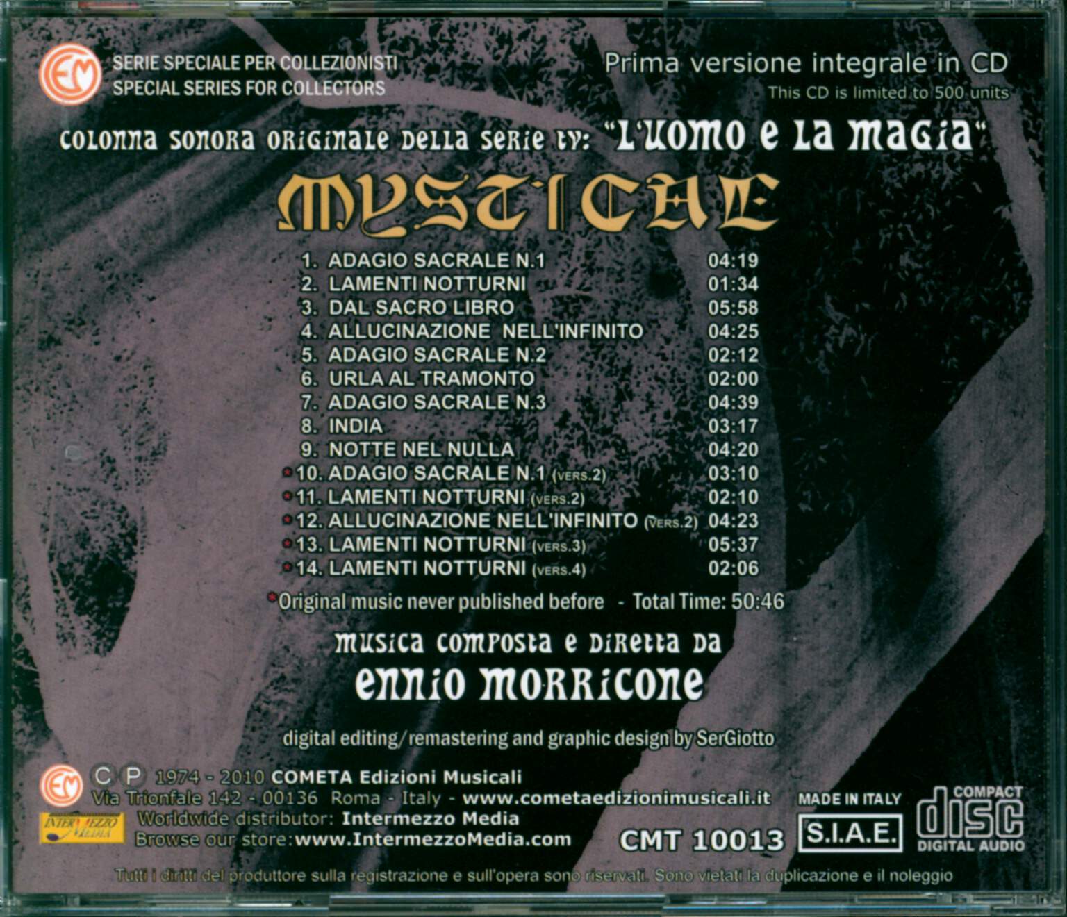 Ennio Morricone: Mysticae (Colonna Sonora Originale Della Serie Tv: "L'Uomo E La Magia"), CD