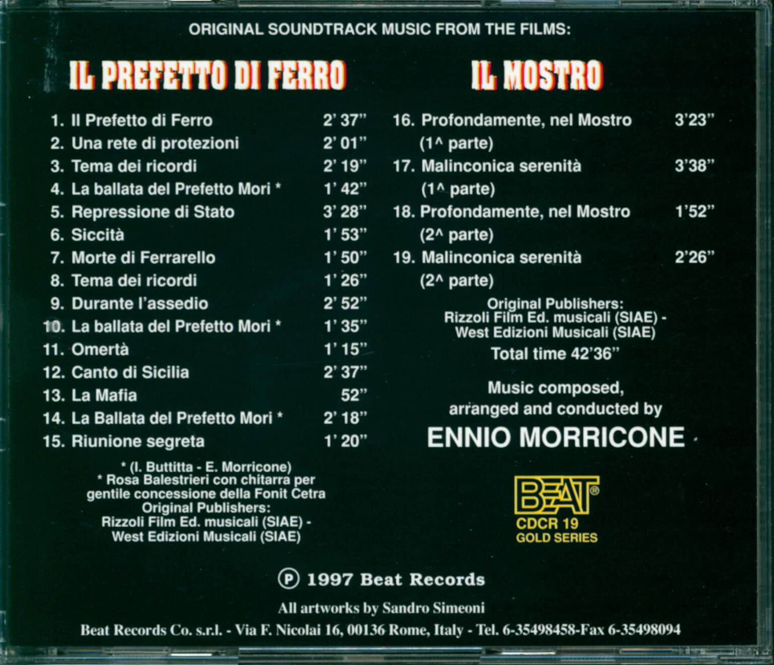 Ennio Morricone: Il Prefetto Di Ferro / Il Mostro, CD