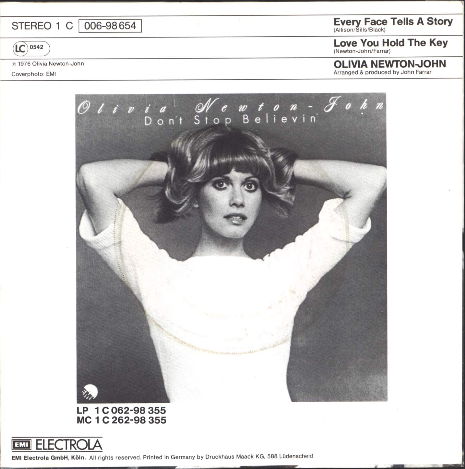 Olivia Newton-John: Every Face Tells A Story, 7" Single (Vinyl)