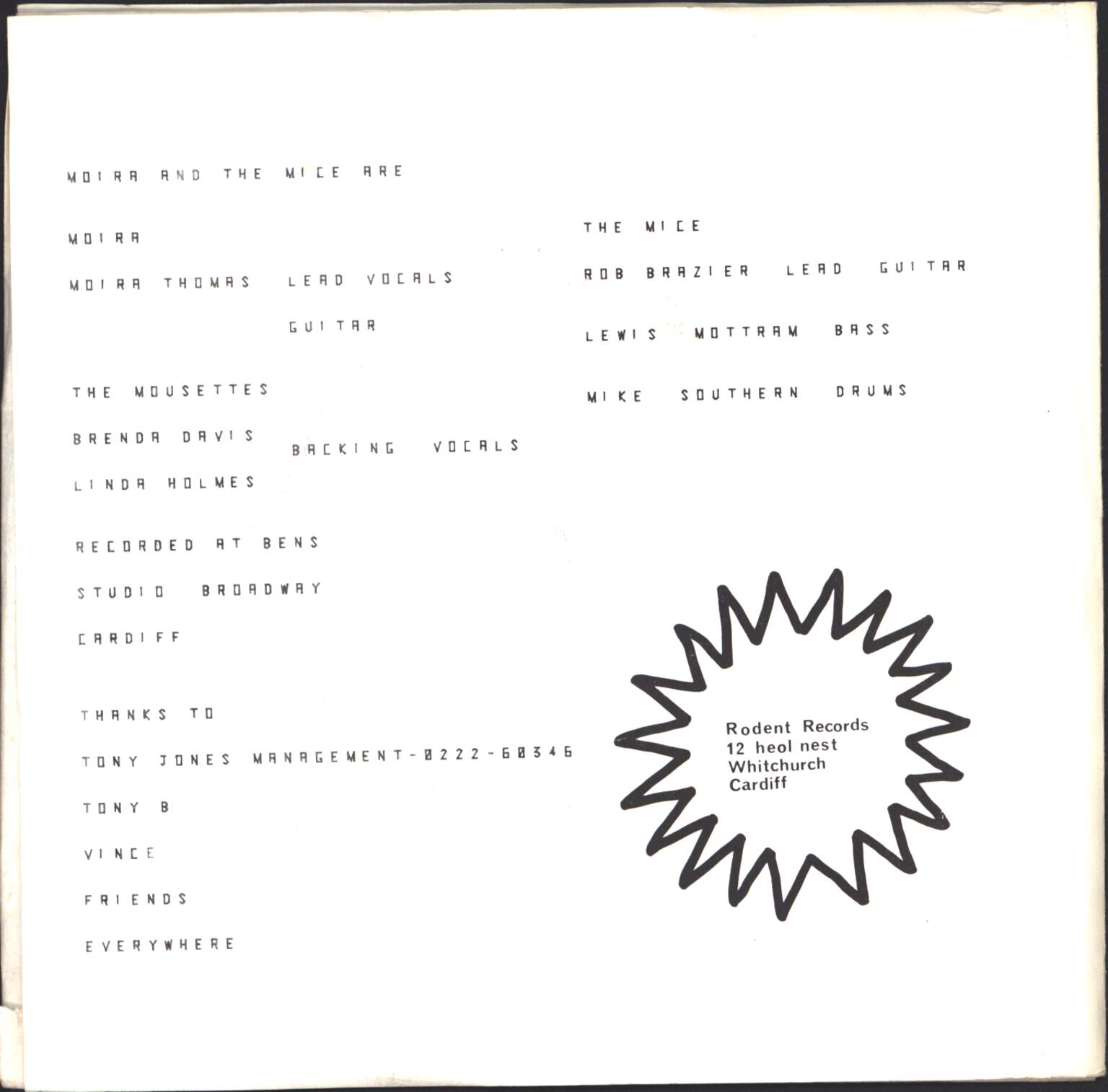 Moira And The Mice: Gimme Pleasure / Sight And Sound, 7" Single (Vinyl)