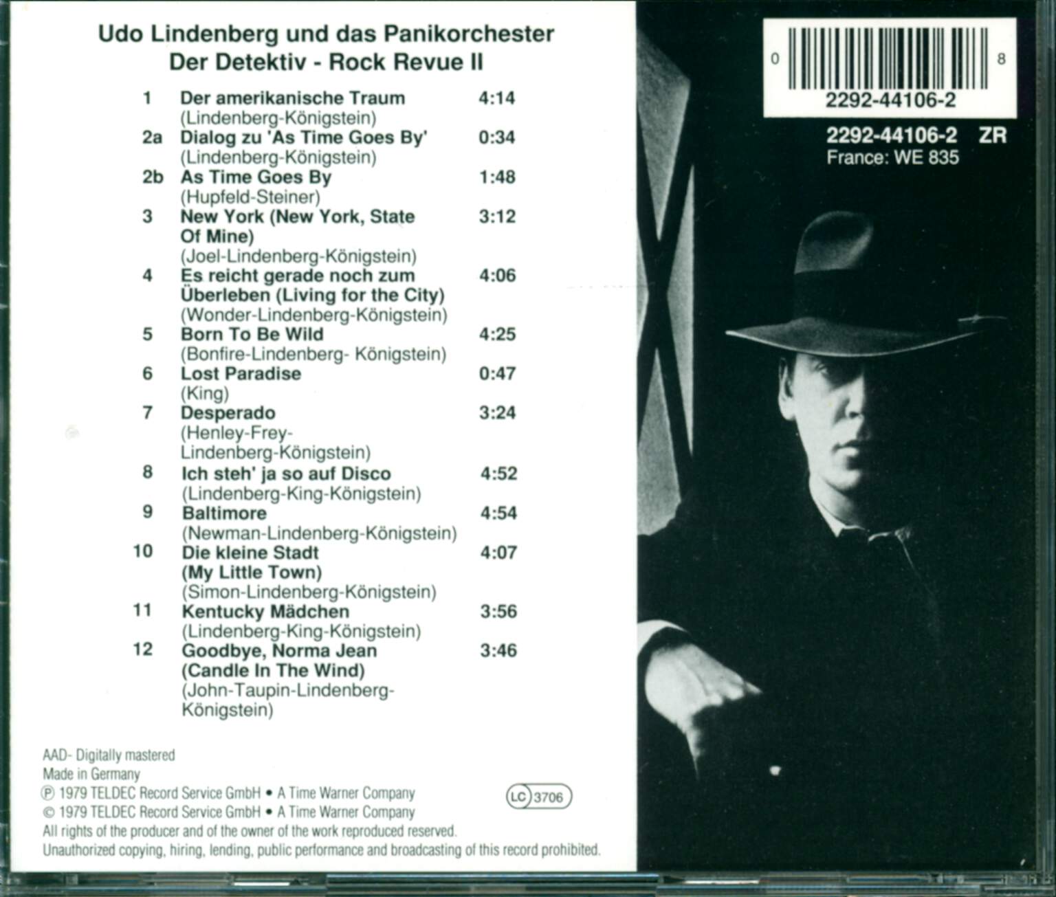 Udo Lindenberg Und Das Panikorchester: Der Detektiv - Rock Revue 2, CD