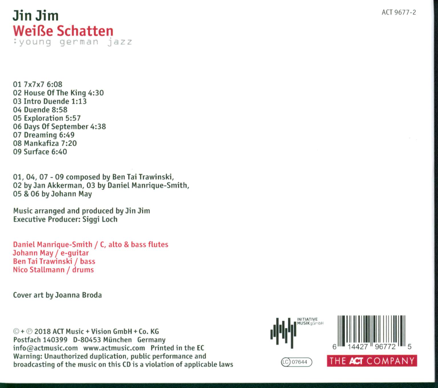 Jin Jim: Weiße Schatten, CD