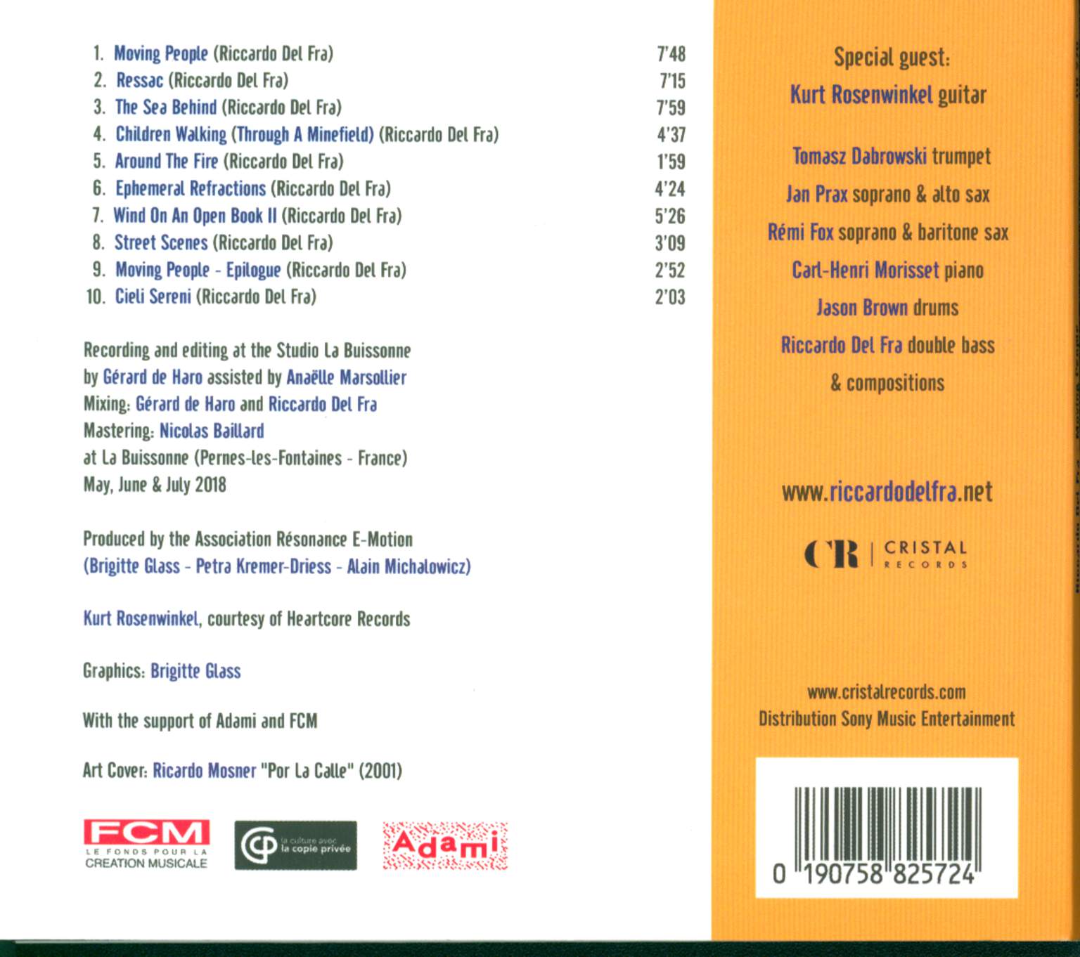 Riccardo Del Fra: Moving People, CD