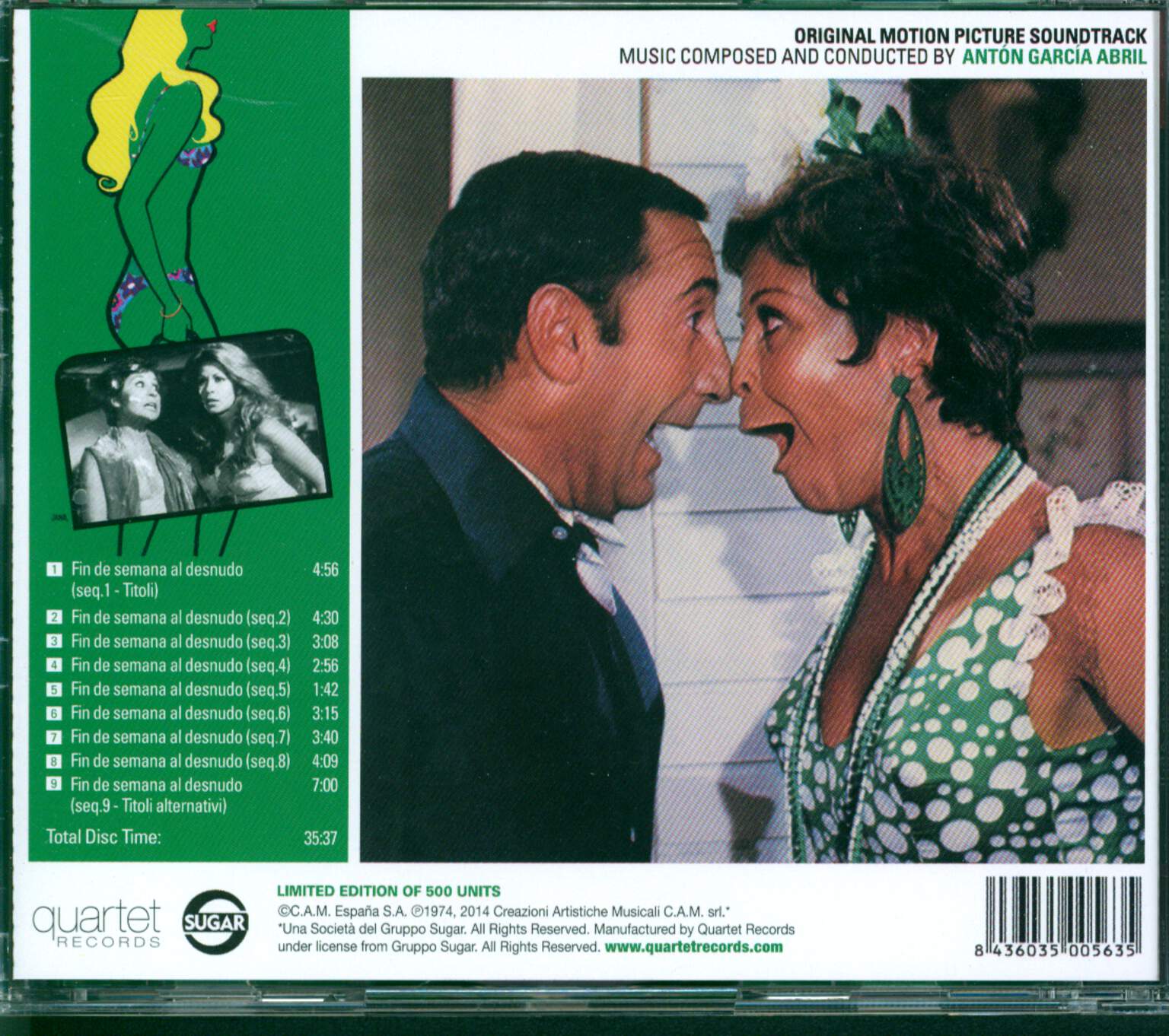 Antón García Abril: Fin de Semana Al Desnudo (Original Motion Picture Soundtrack), CD