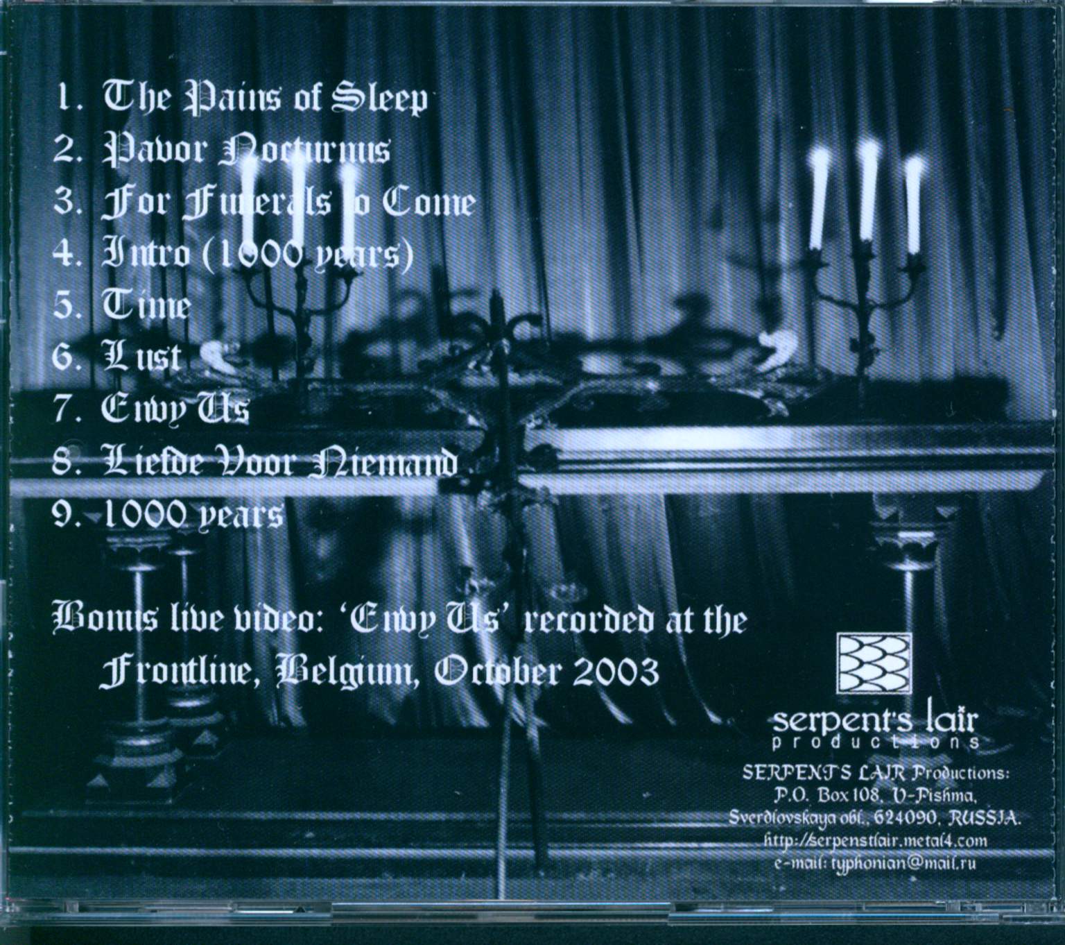 Pantheist: The Pains Of Sleep, CD