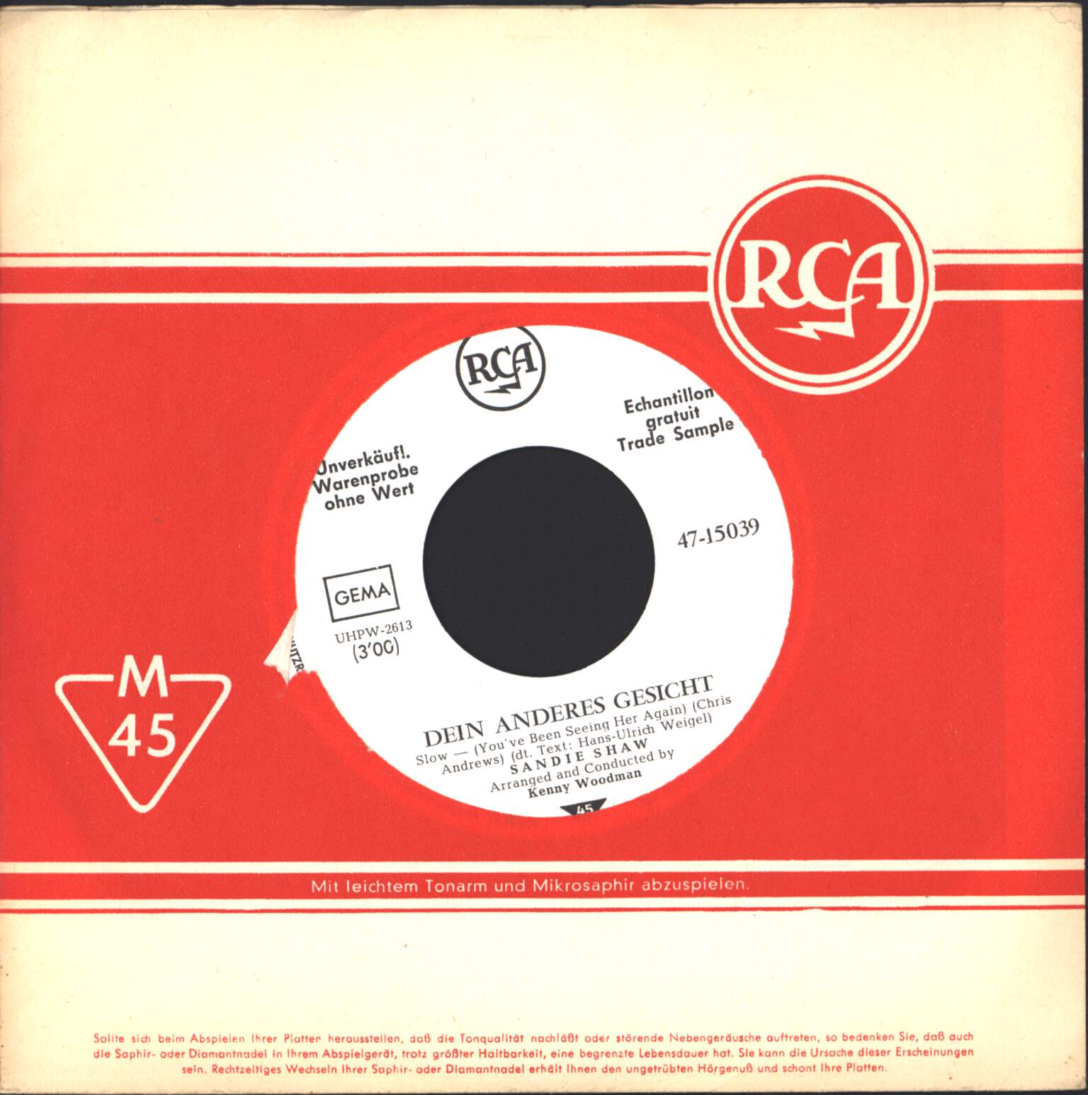 Sandie Shaw: Du Bist Wunderbar (You've Not Changed), 7" Single (Vinyl)