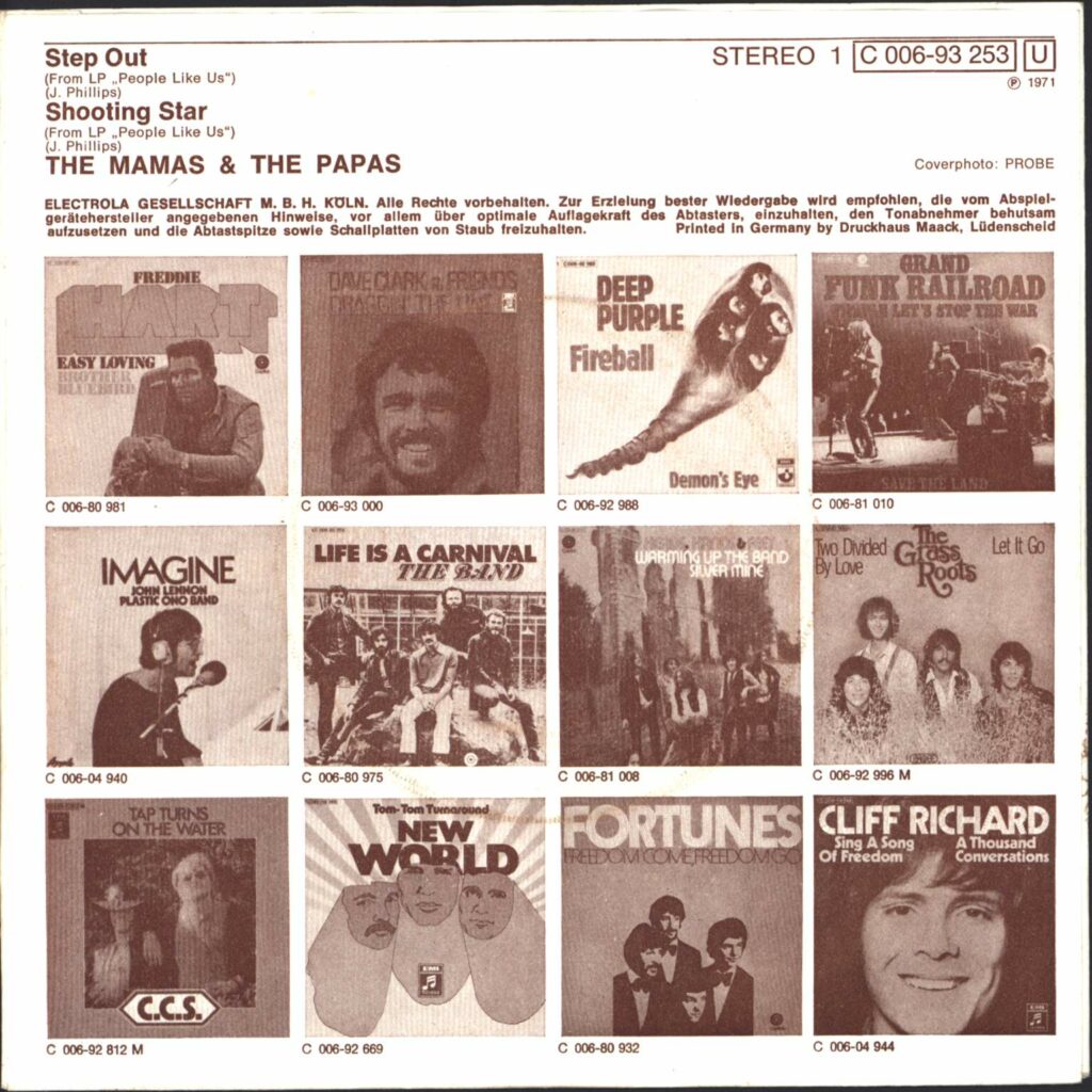 The Mamas & The Papas: Step Out / Shooting Star, 7" Single (Vinyl)