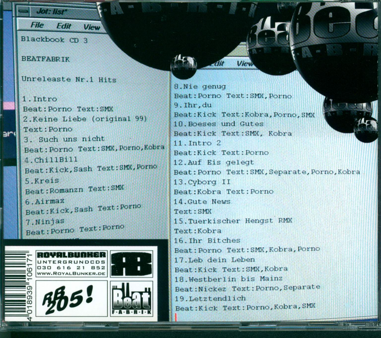 Beatfabrik: Blackbook CD 3, CD