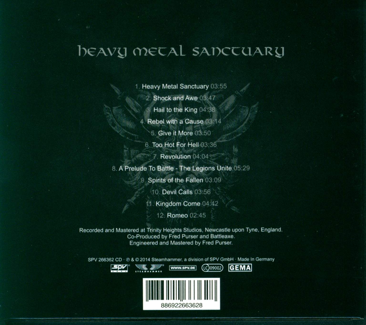 Battleaxe: Heavy Metal Sanctuary, CD