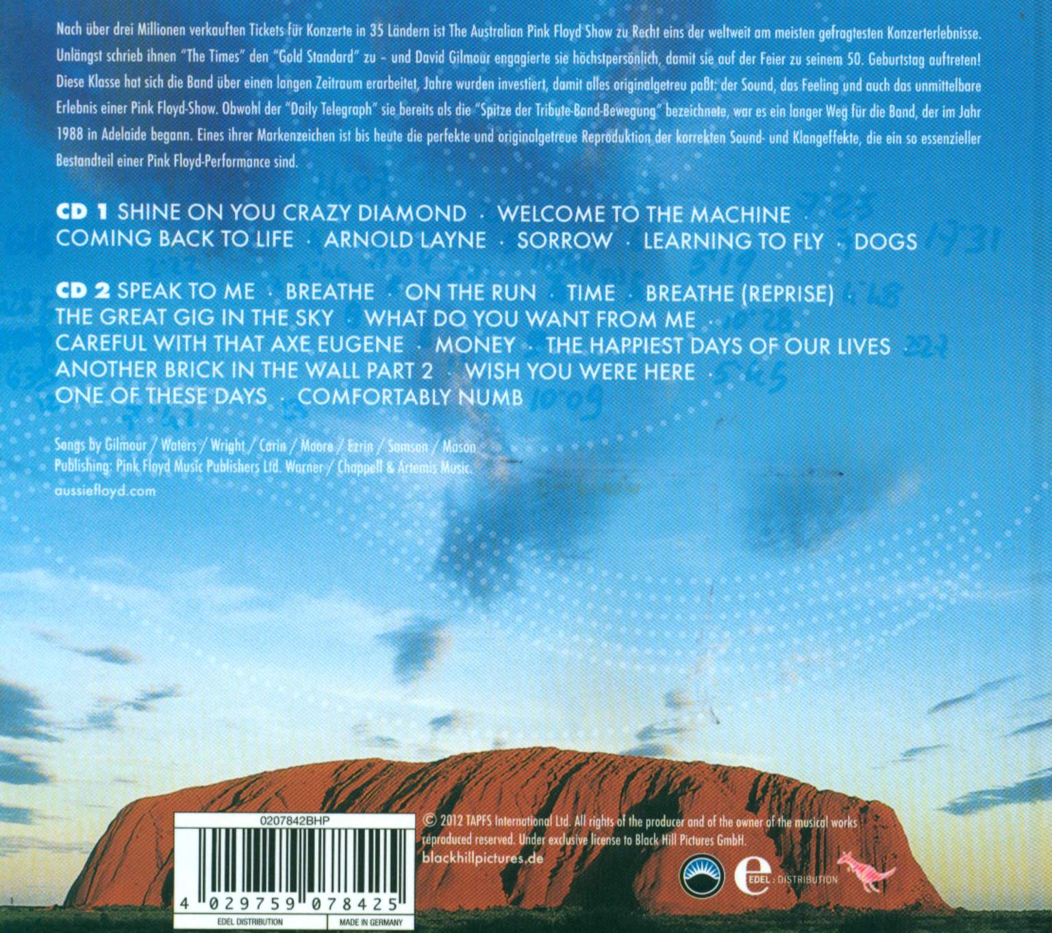 The Australian Pink Floyd Show: Live At The Hammersmith Apollo 2011, 2×CD