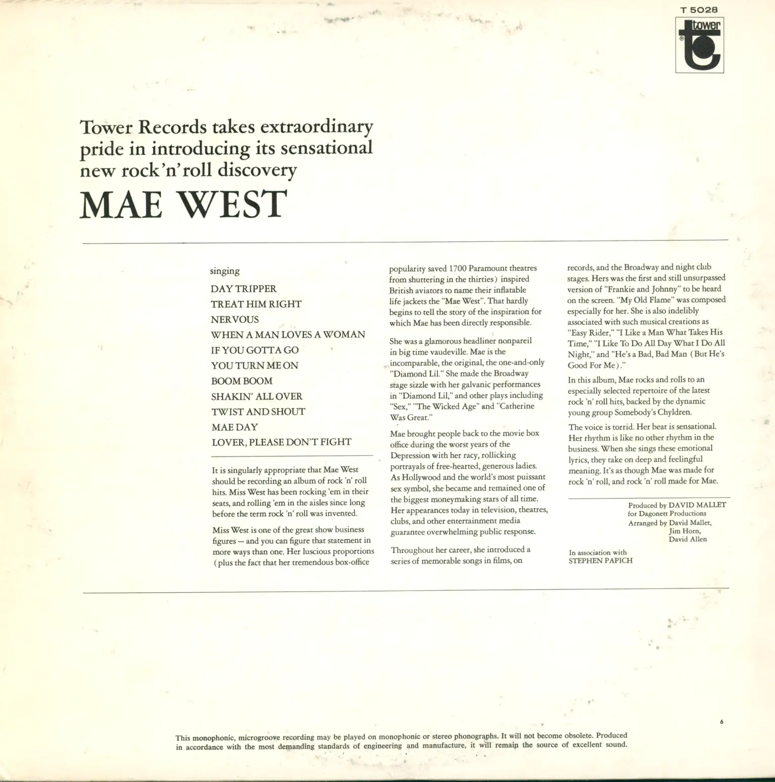 Mae West: Way Out West, LP (Vinyl)
