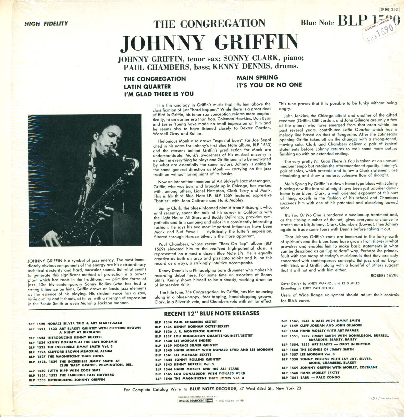 Johnny Griffin: The Congregation, LP (Vinyl)