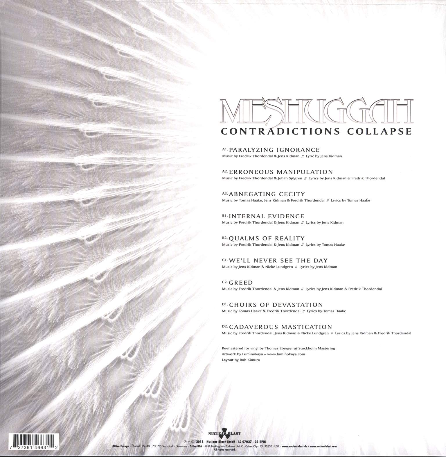 Meshuggah: Contradictions Collapse, 2×LP (Vinyl)