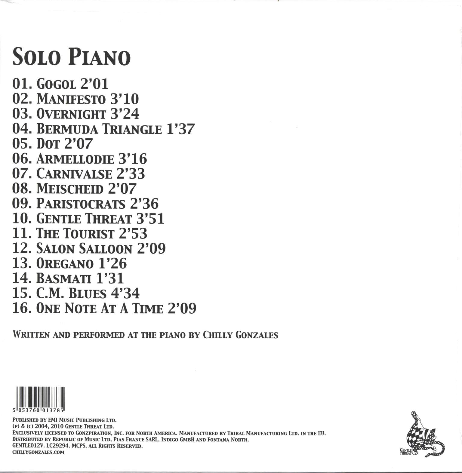 Gonzales: Solo Piano, LP (Vinyl)