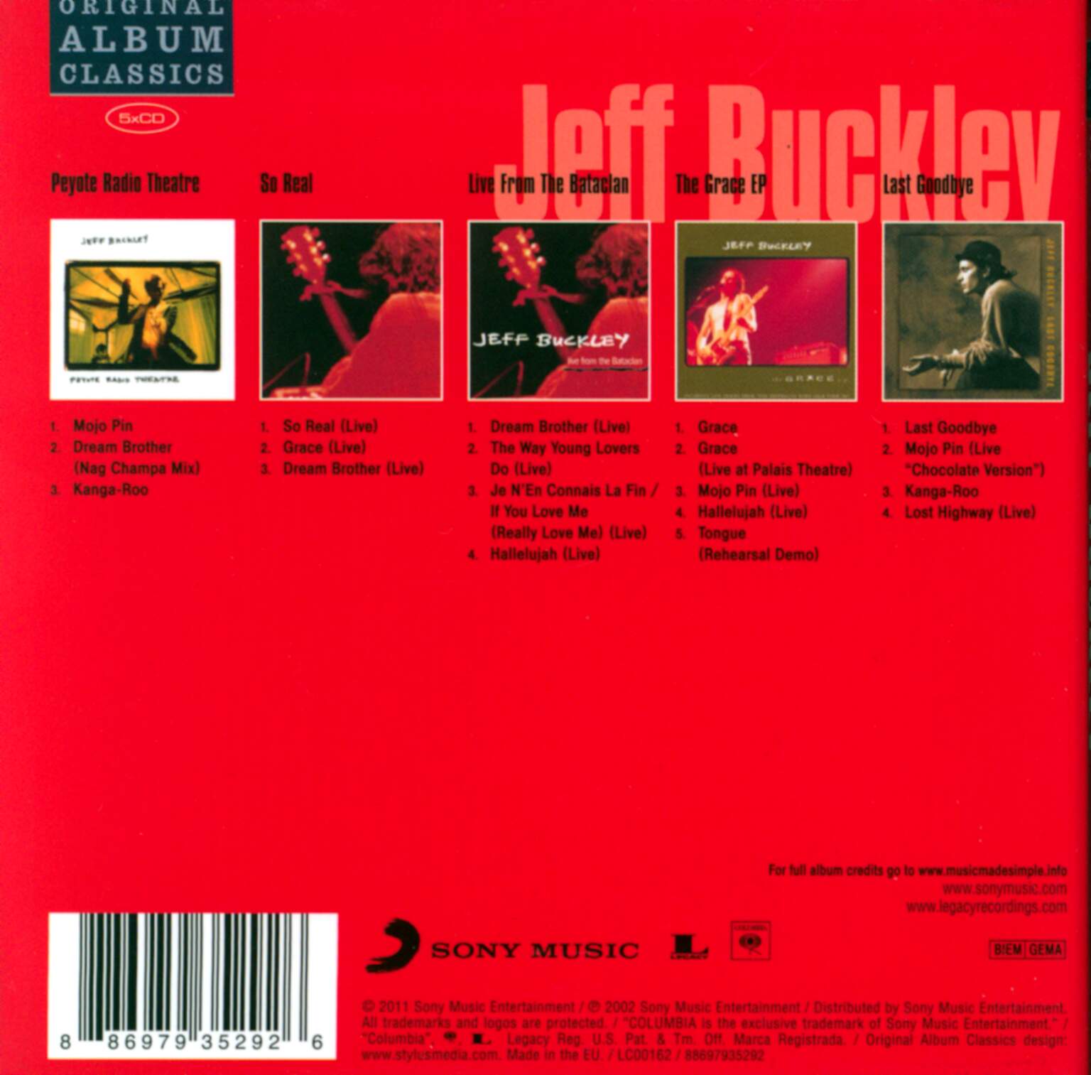 Jeff Buckley: Original Album Classics, 5×CD