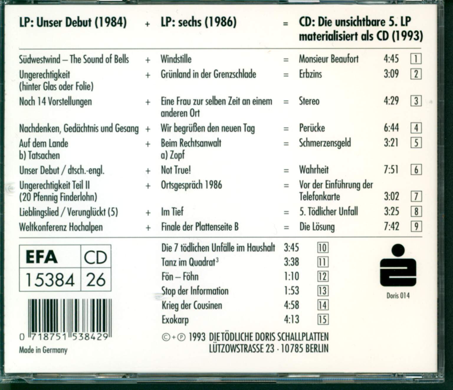 Käthe Kruse: Die Unsichtbare 5. LP Materialisiert Als CD / The Invisible 5th LP Materialized As CD, CD