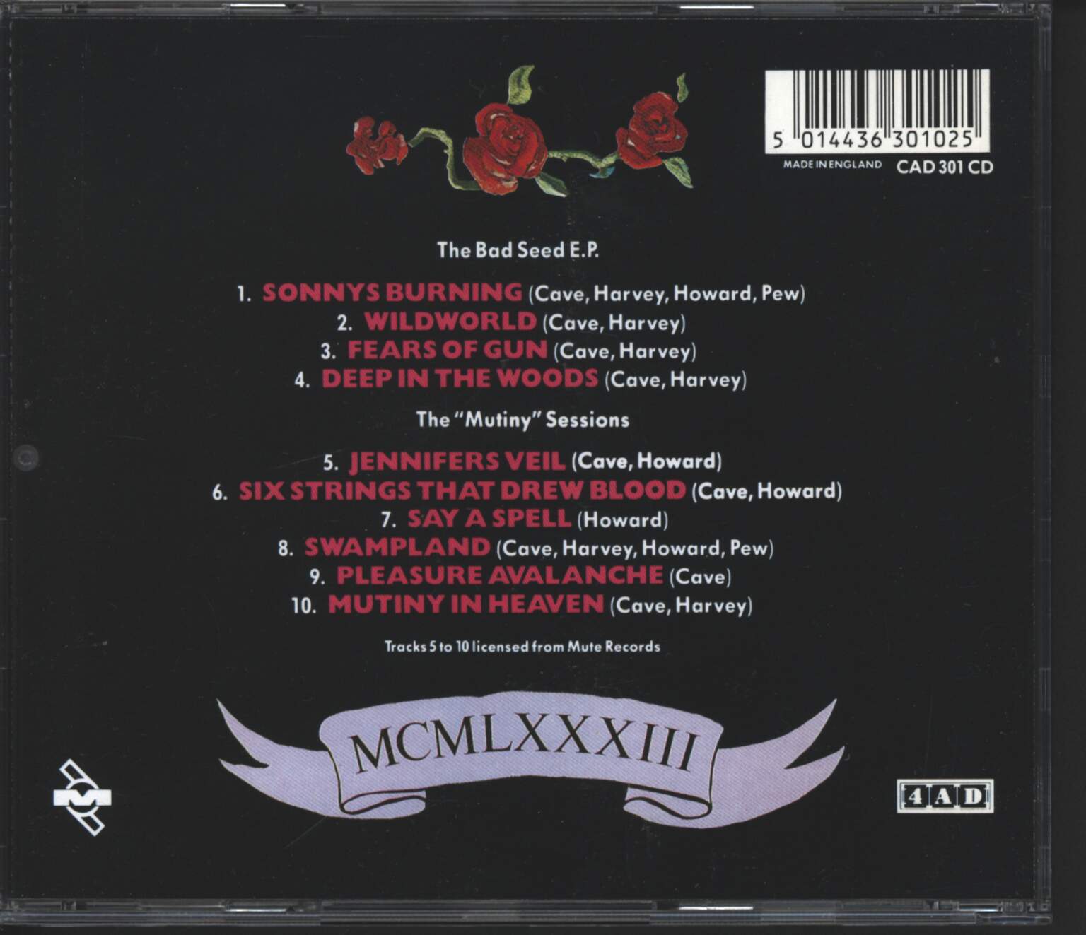The Birthday Party: Mutiny / The Bad Seed, CD