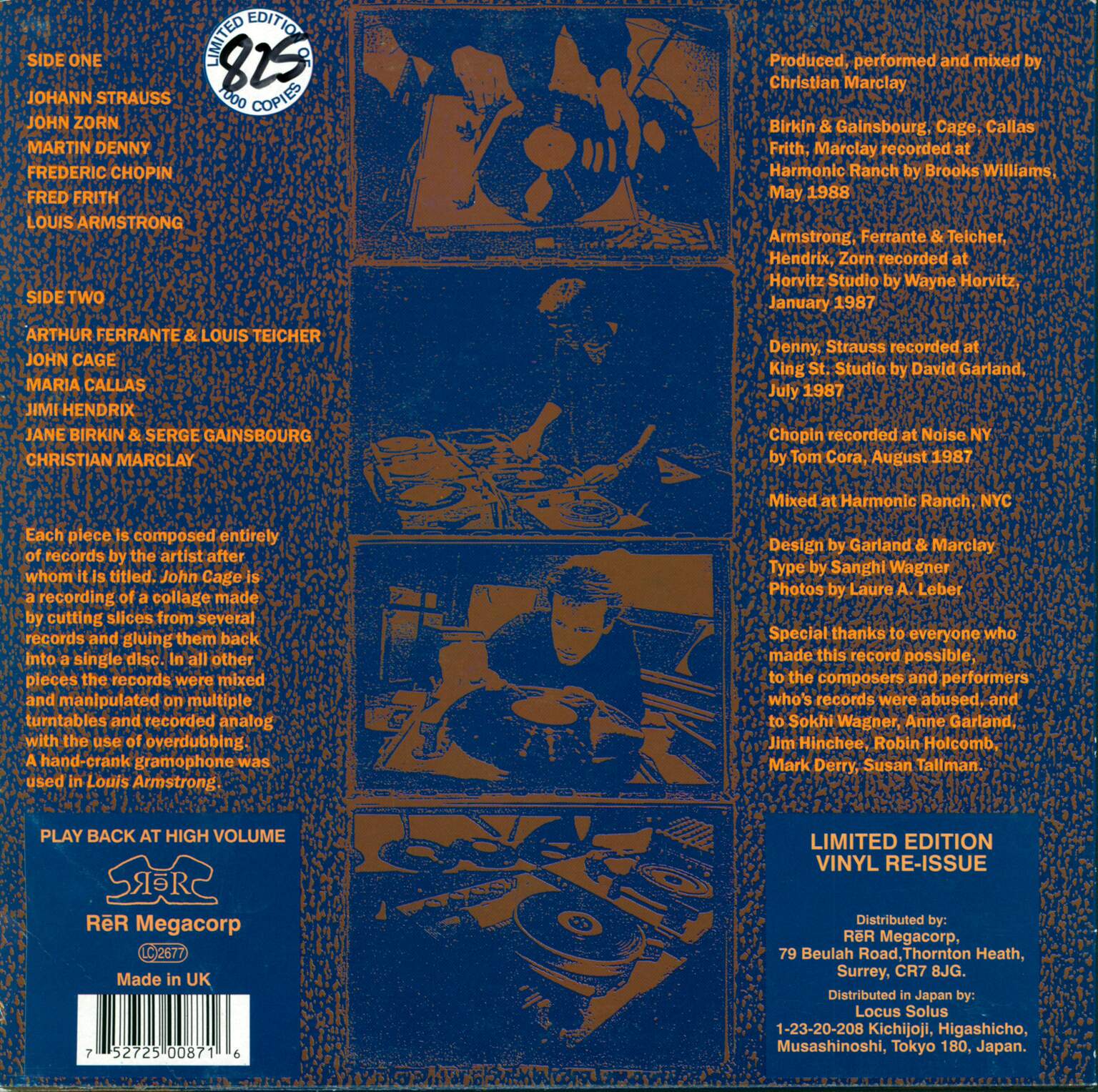 Christian Marclay: More Encores, 10" Vinyl EP