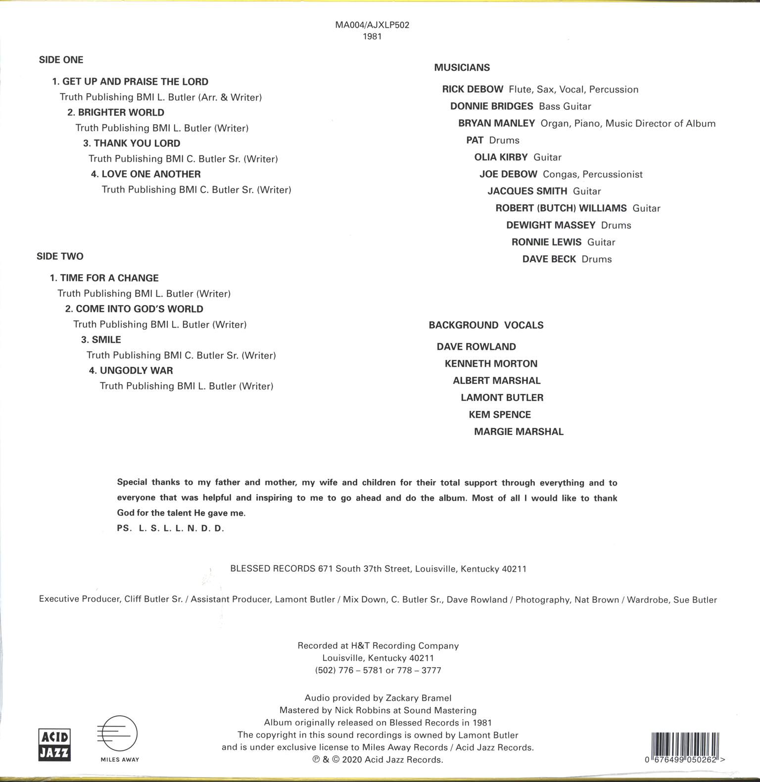 Lamont Butler: It's Time For A Change, LP (Vinyl)