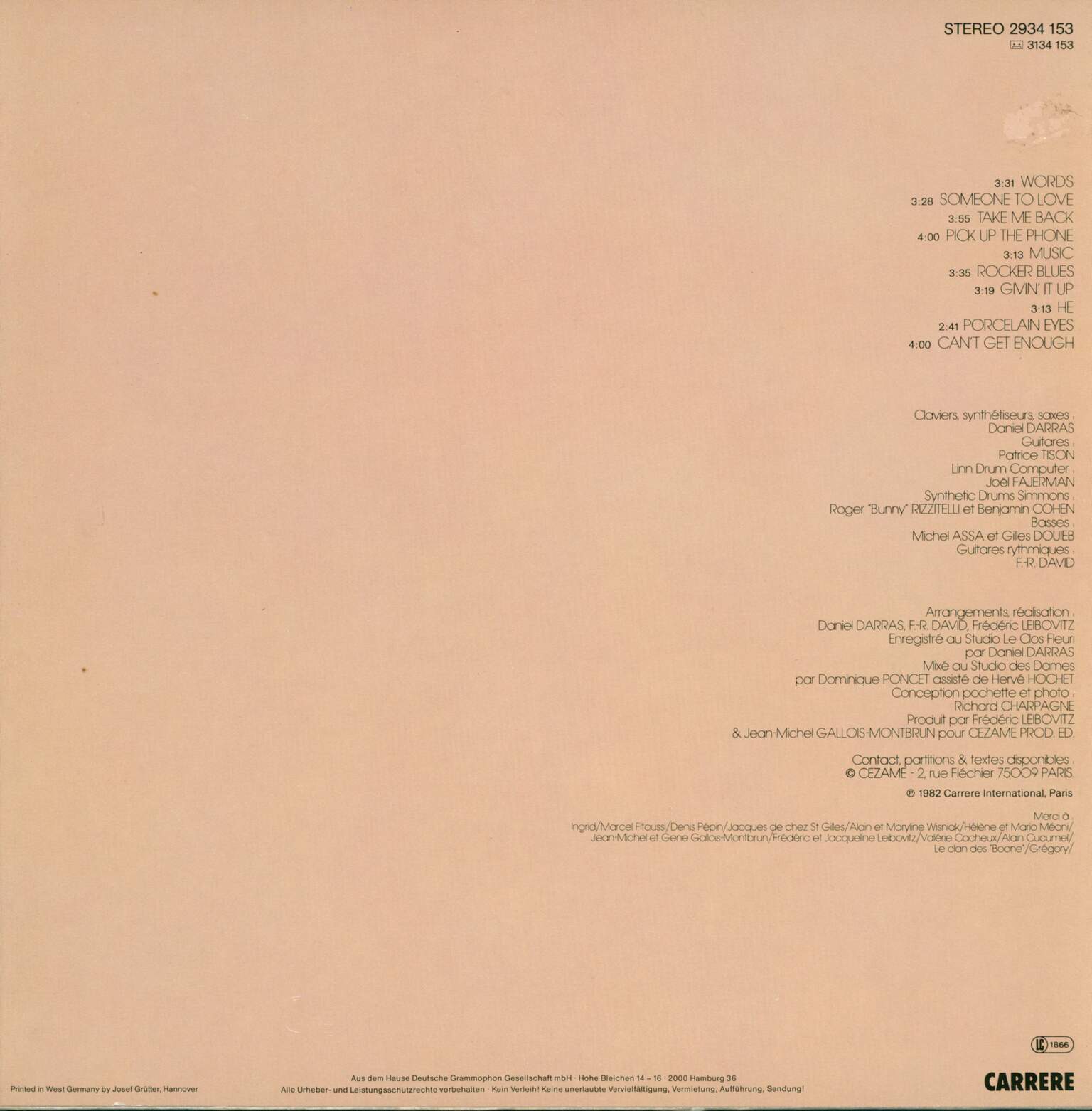F.R. David: Words, LP (Vinyl)