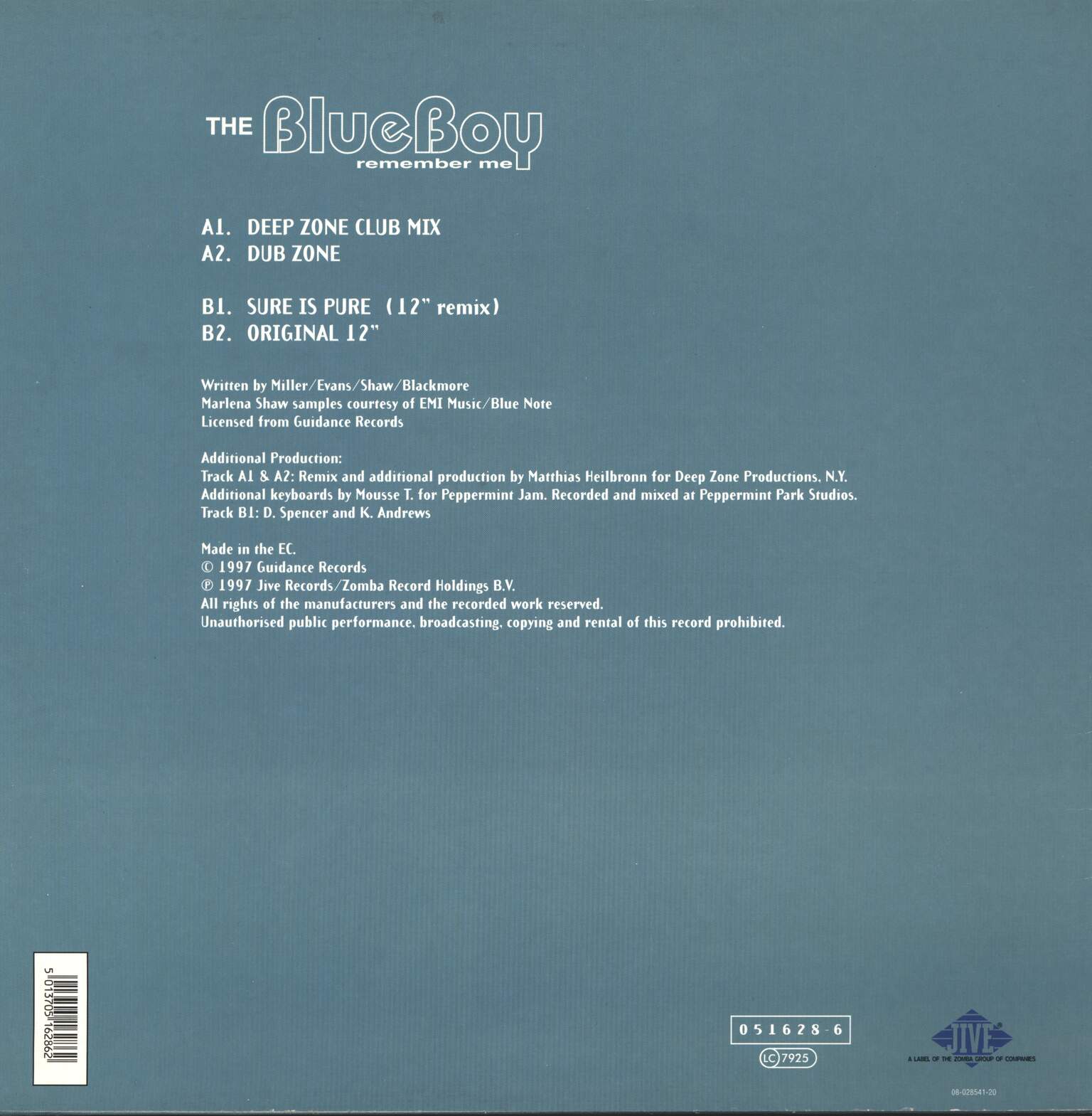 Blue Boy: Remember Me, 12" Maxi Single (Vinyl)