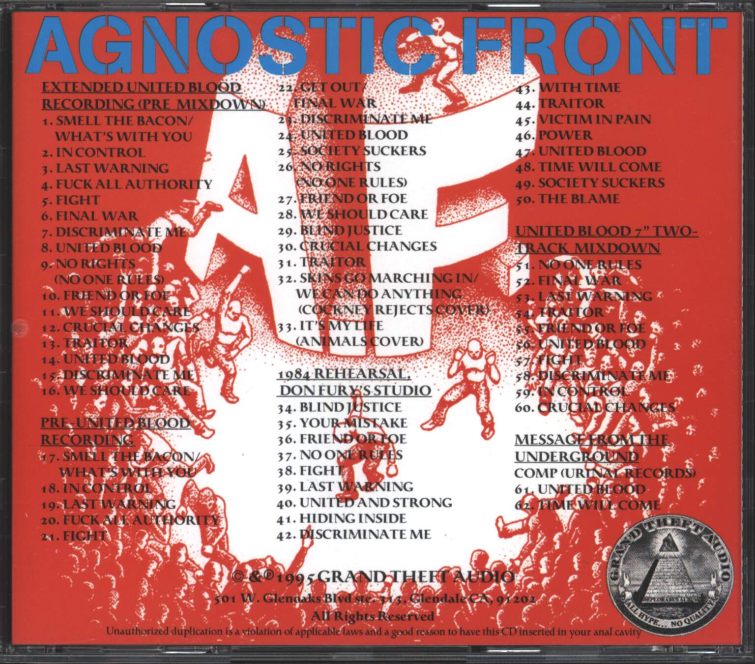 Agnostic Front: Raw Unleashed, CD