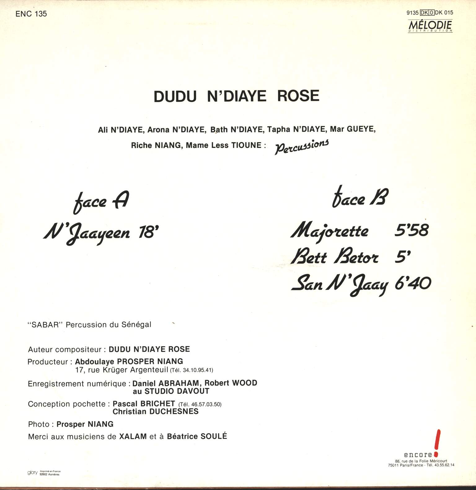 Doudou N'Diaye Rose: Sabar, LP (Vinyl)