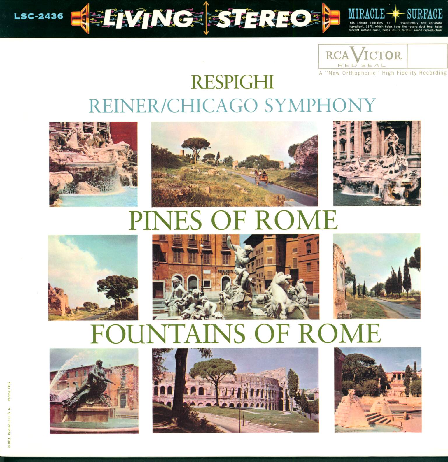 Ottorino Respighi: Pines Of Rome / Fountains Of Rome, LP (Vinyl)