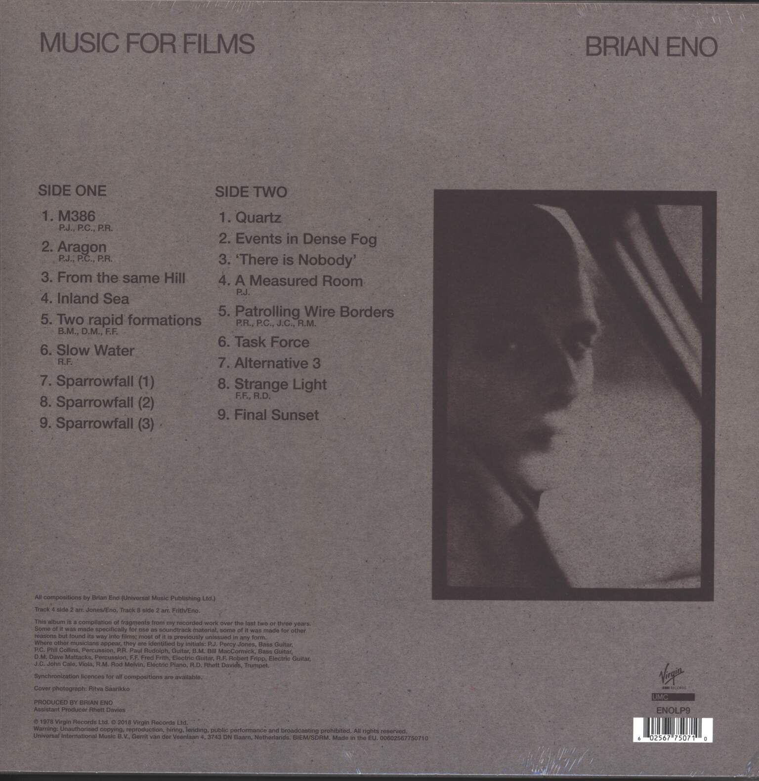 Brian Eno: Music For Films, LP (Vinyl)