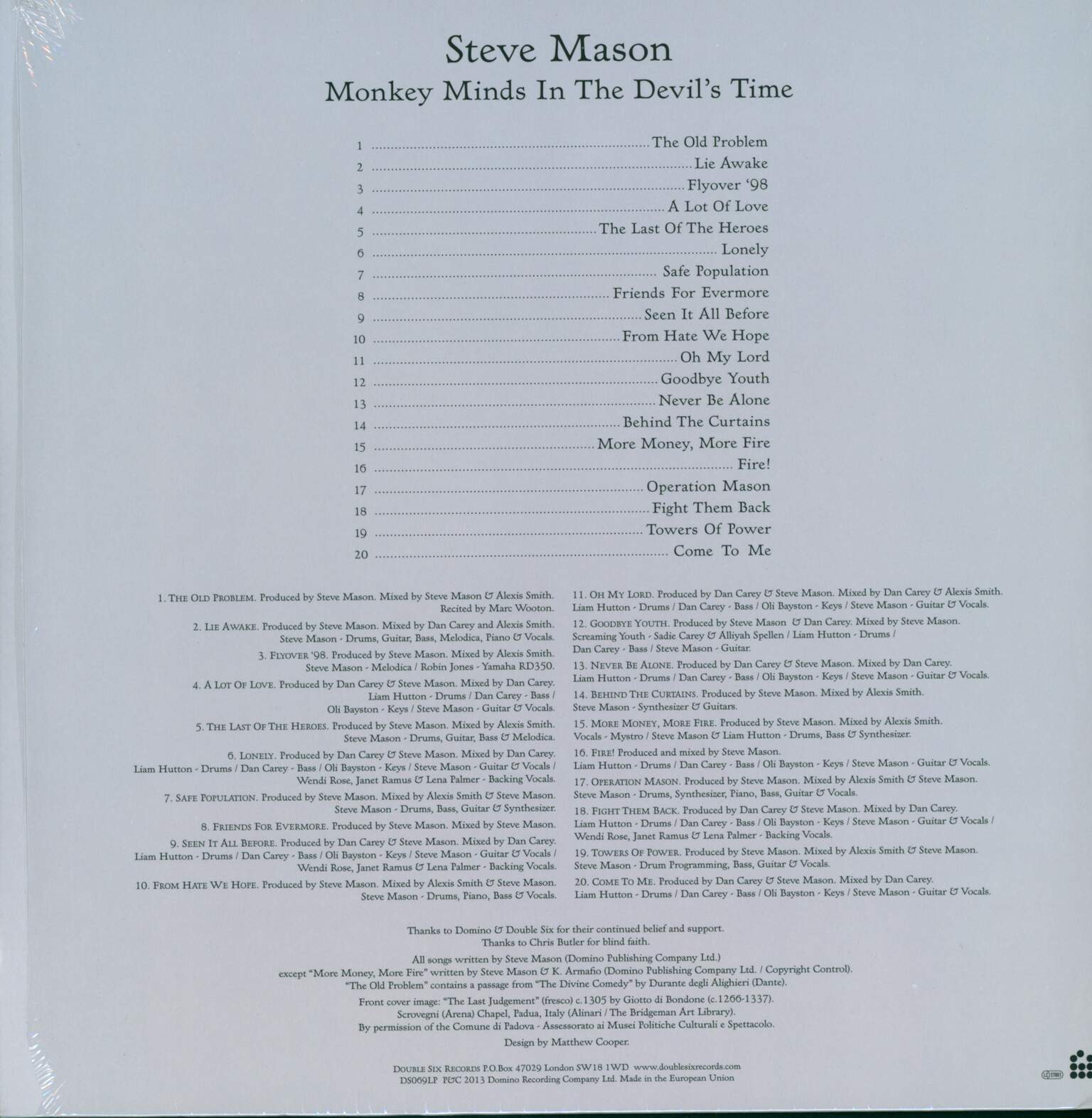 Steve Mason: Monkey Minds In The Devil's Time, 2×LP (Vinyl)