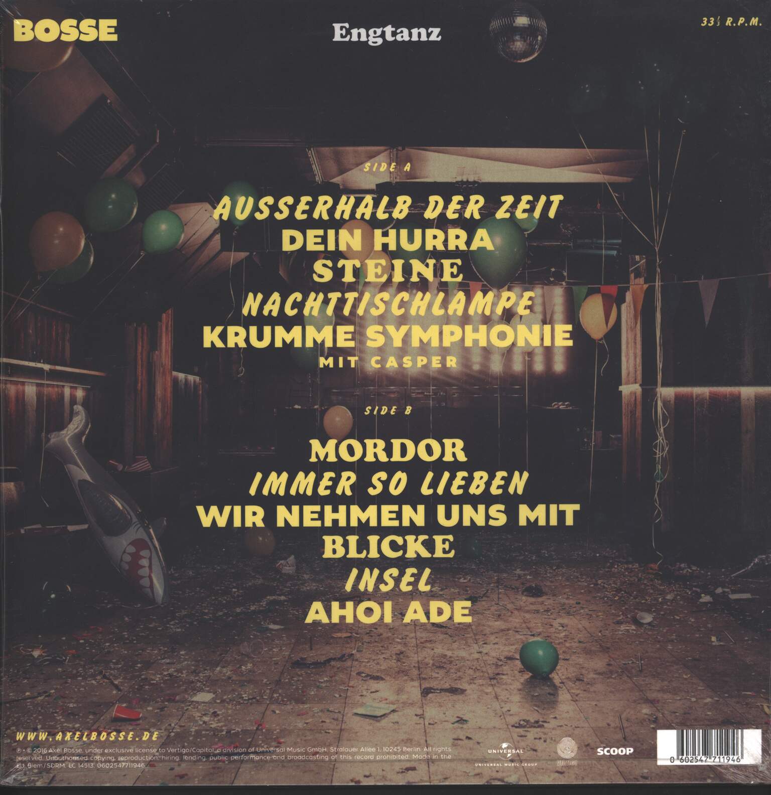 Axel Bosse: Engtanz, LP (Vinyl)