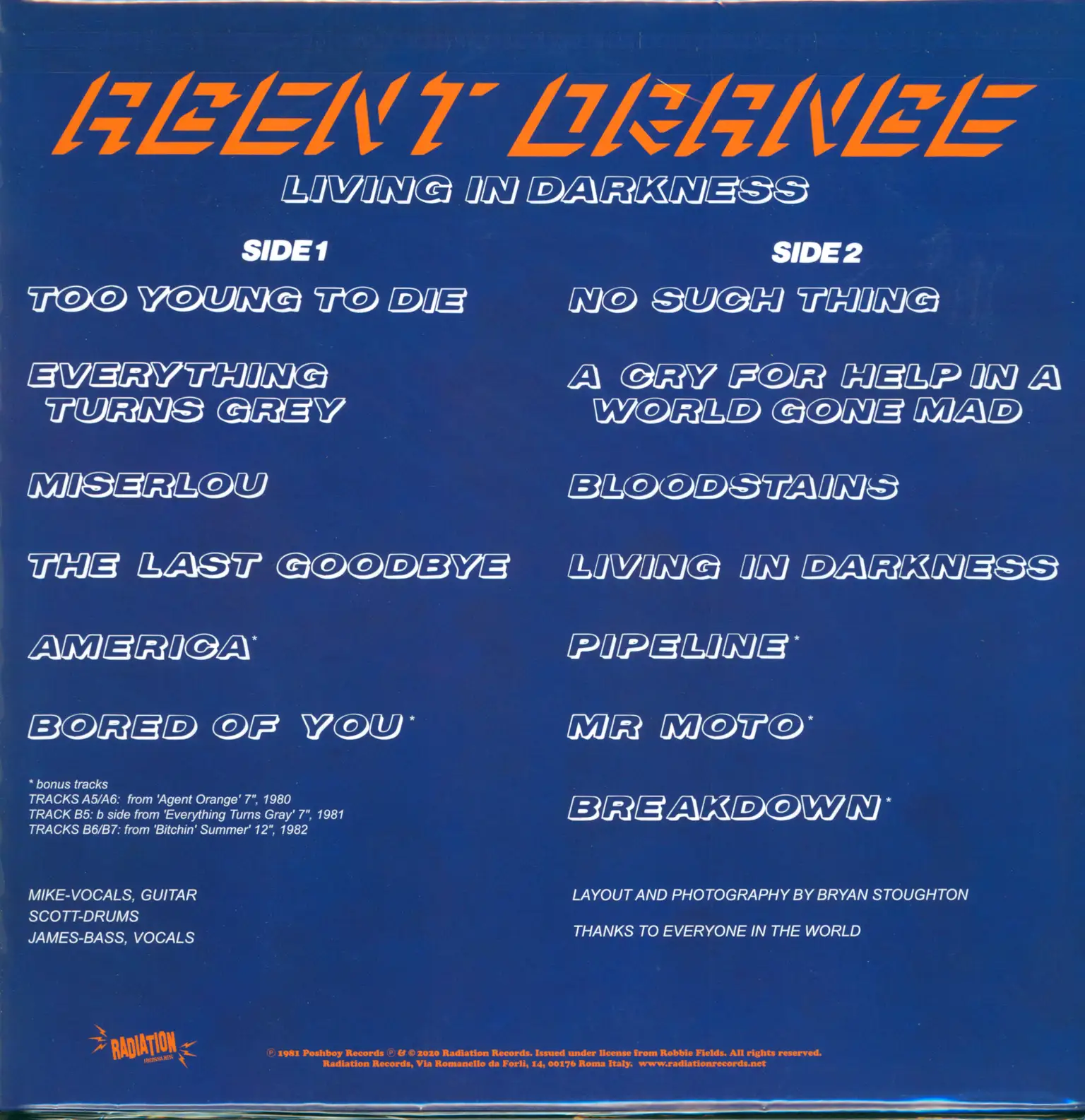 Agent Orange: Living In Darkness, LP (Vinyl)