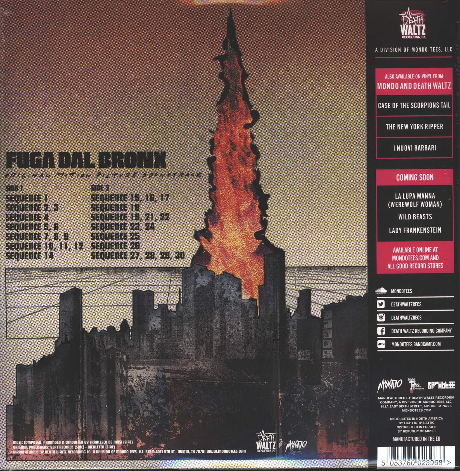 Francesco De Masi: Fuga Dal Bronx (Original Motion Picture Soundtrack), LP (Vinyl)