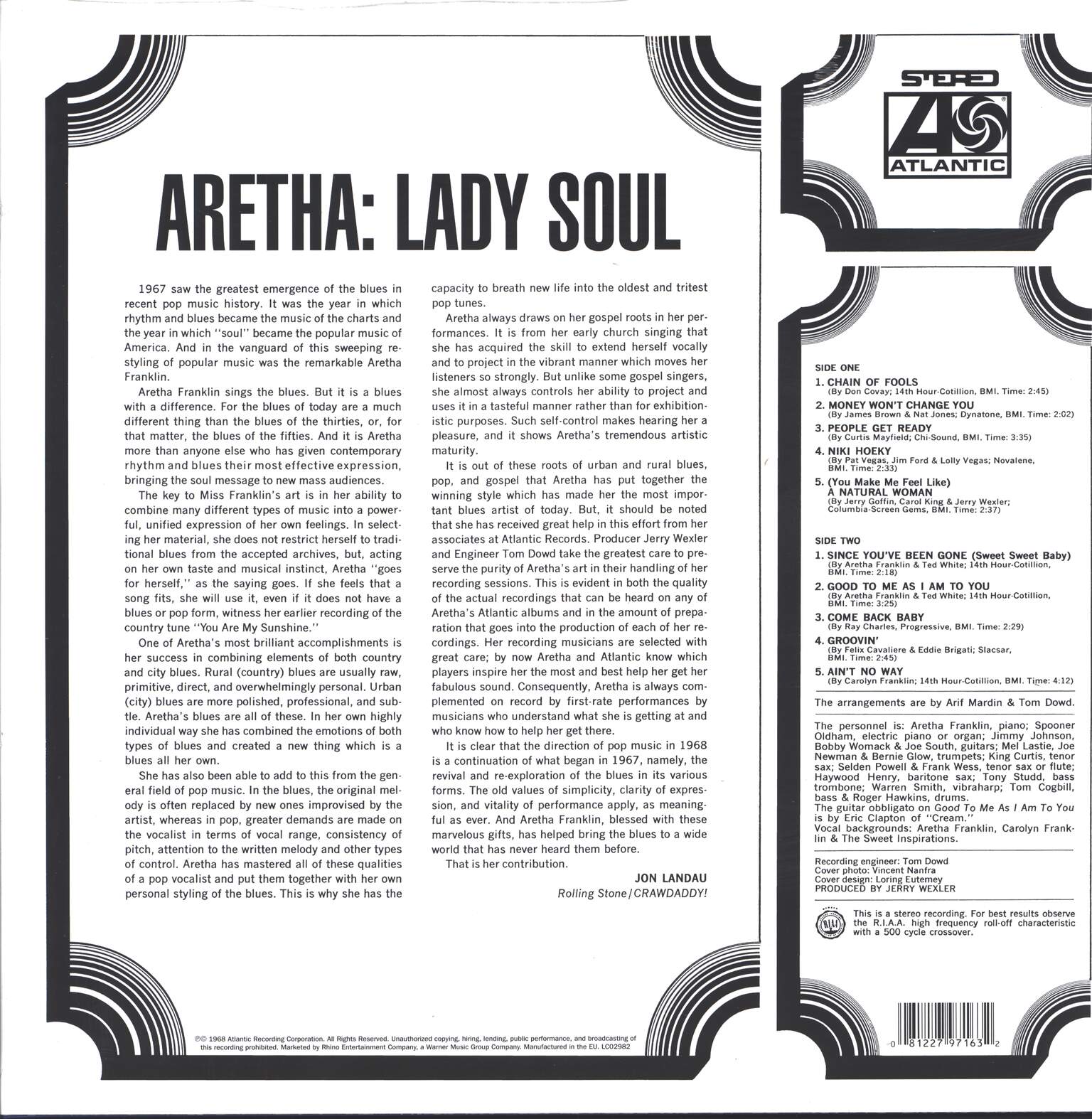 Aretha Franklin: Lady Soul, LP (Vinyl)