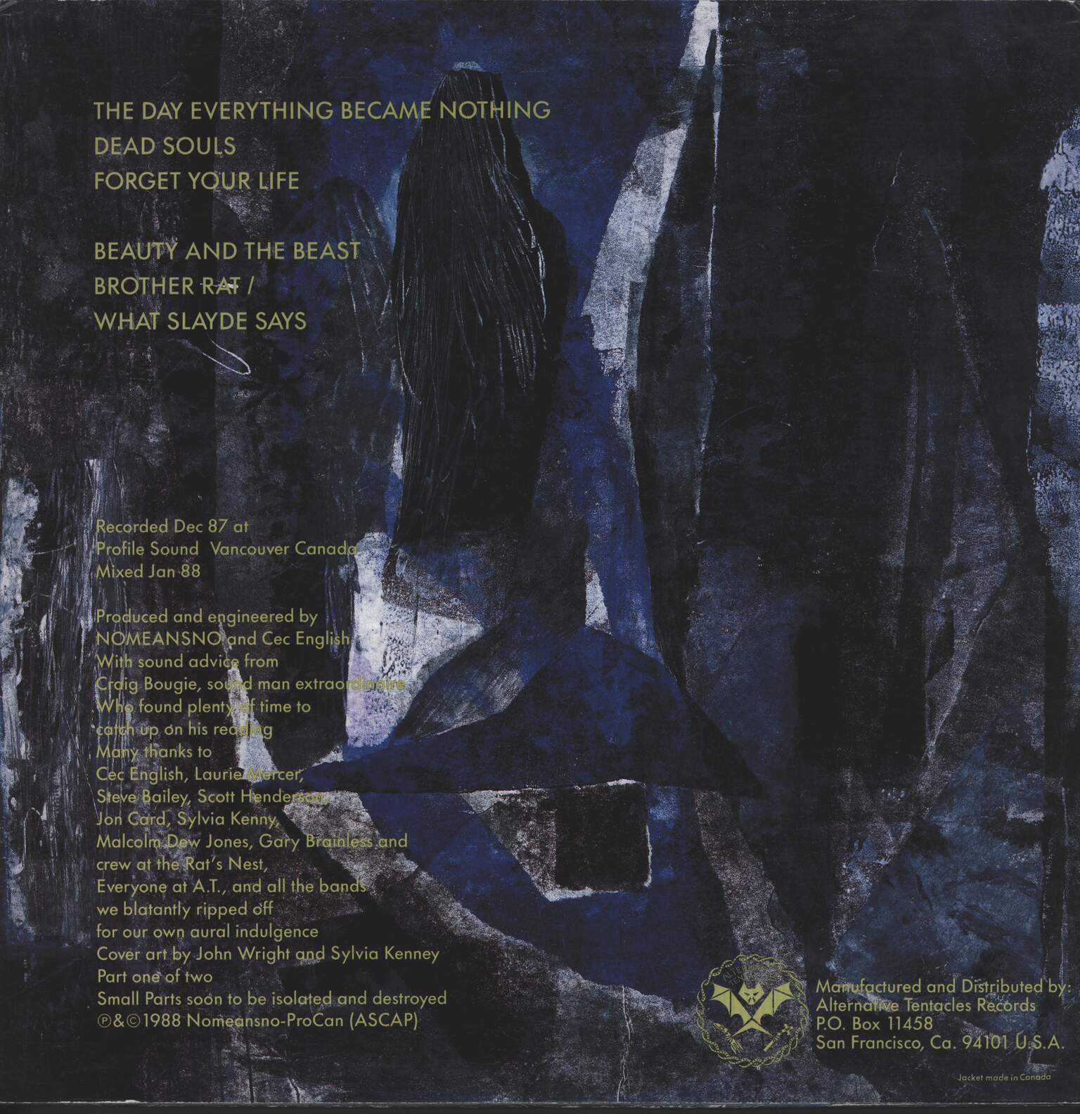 Nomeansno: The Day Everything Became Nothing, 12" Maxi Single (Vinyl)