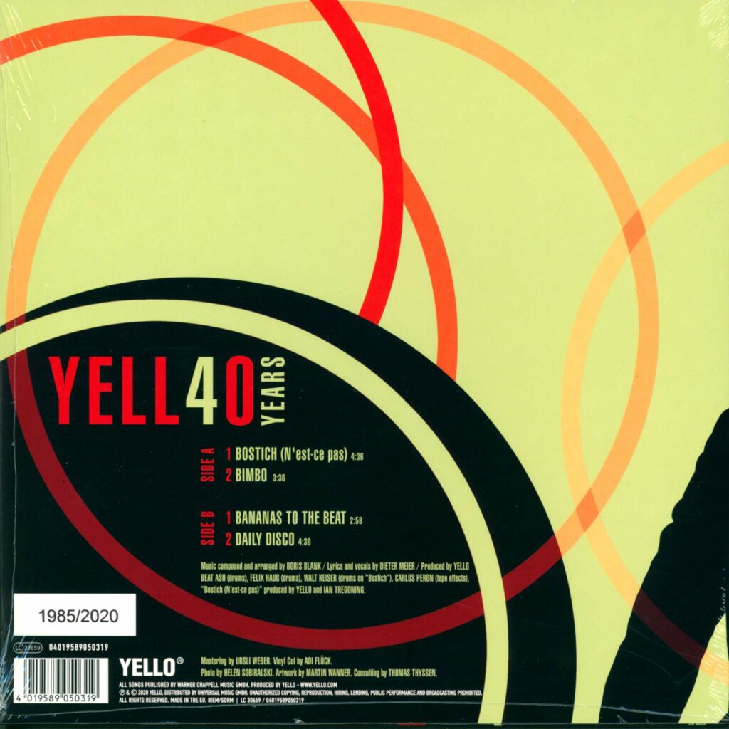 Yello: Bostich - 40 Years Of Yello, 10" Vinyl EP