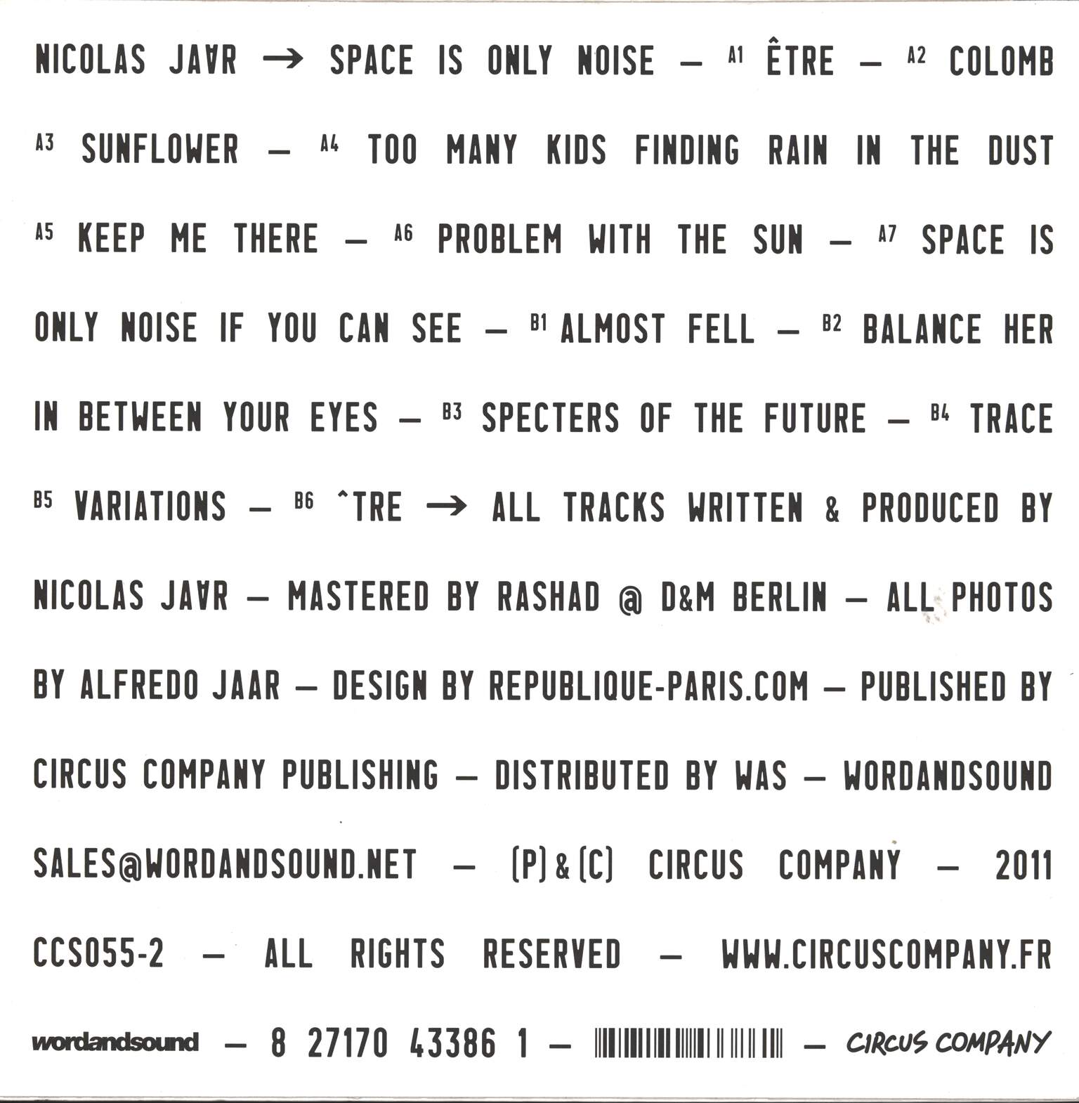 Nicolas Jaar: Space Is Only Noise, LP (Vinyl)