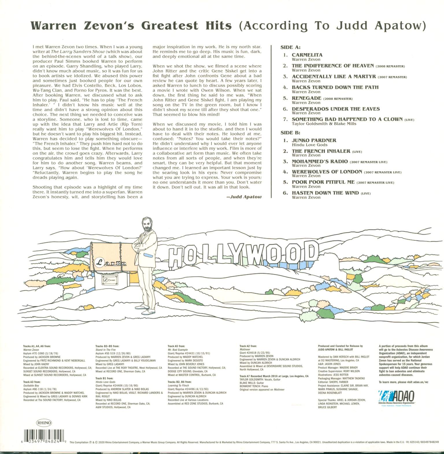 Warren Zevon: Warren Zevon's Greatest Hits (According To Judd Apatow), LP (Vinyl)