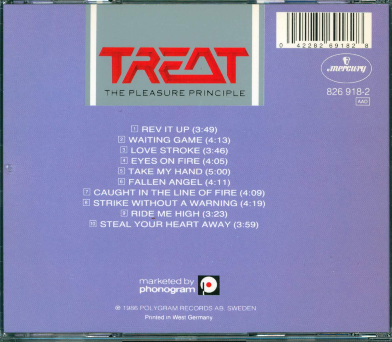 Treat: The Pleasure Principle, CD