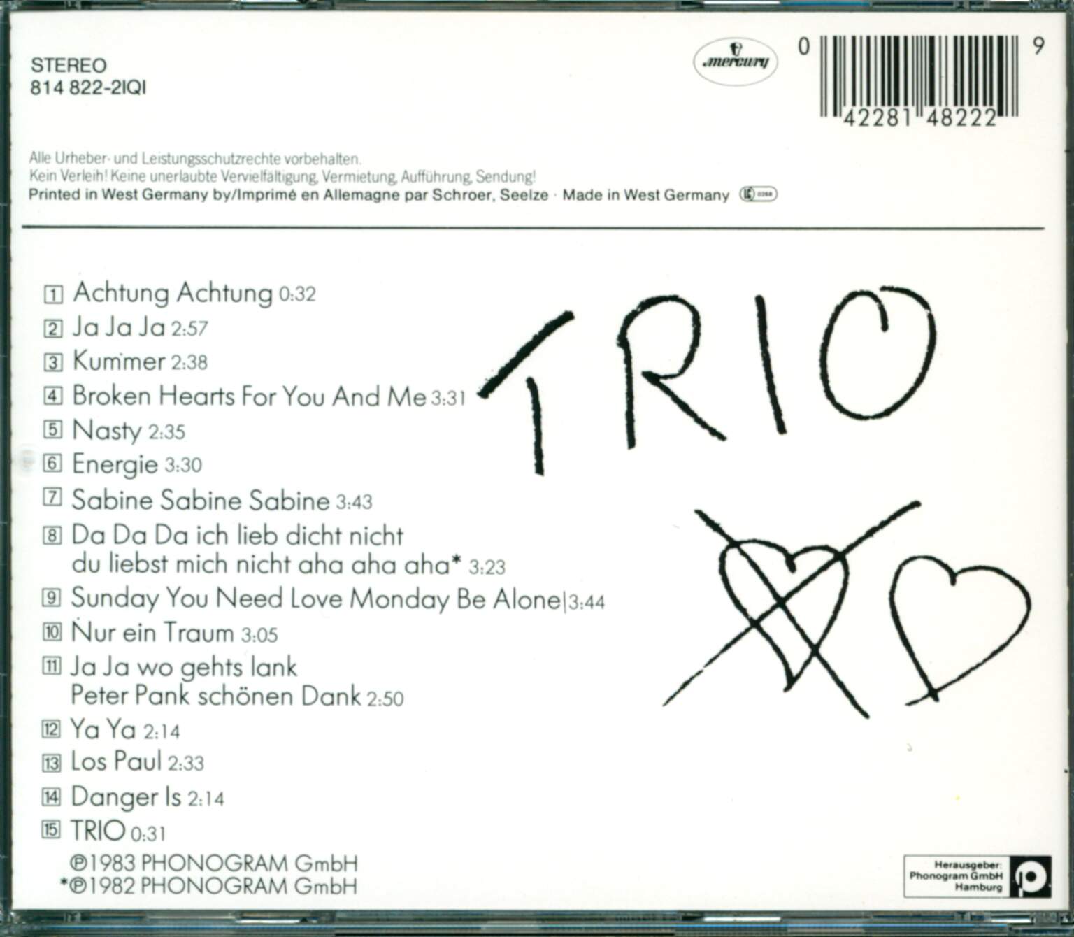 Trio: Trio, CD