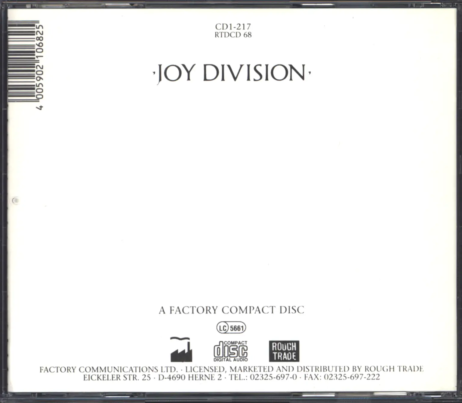 Joy Division: Closer, CD