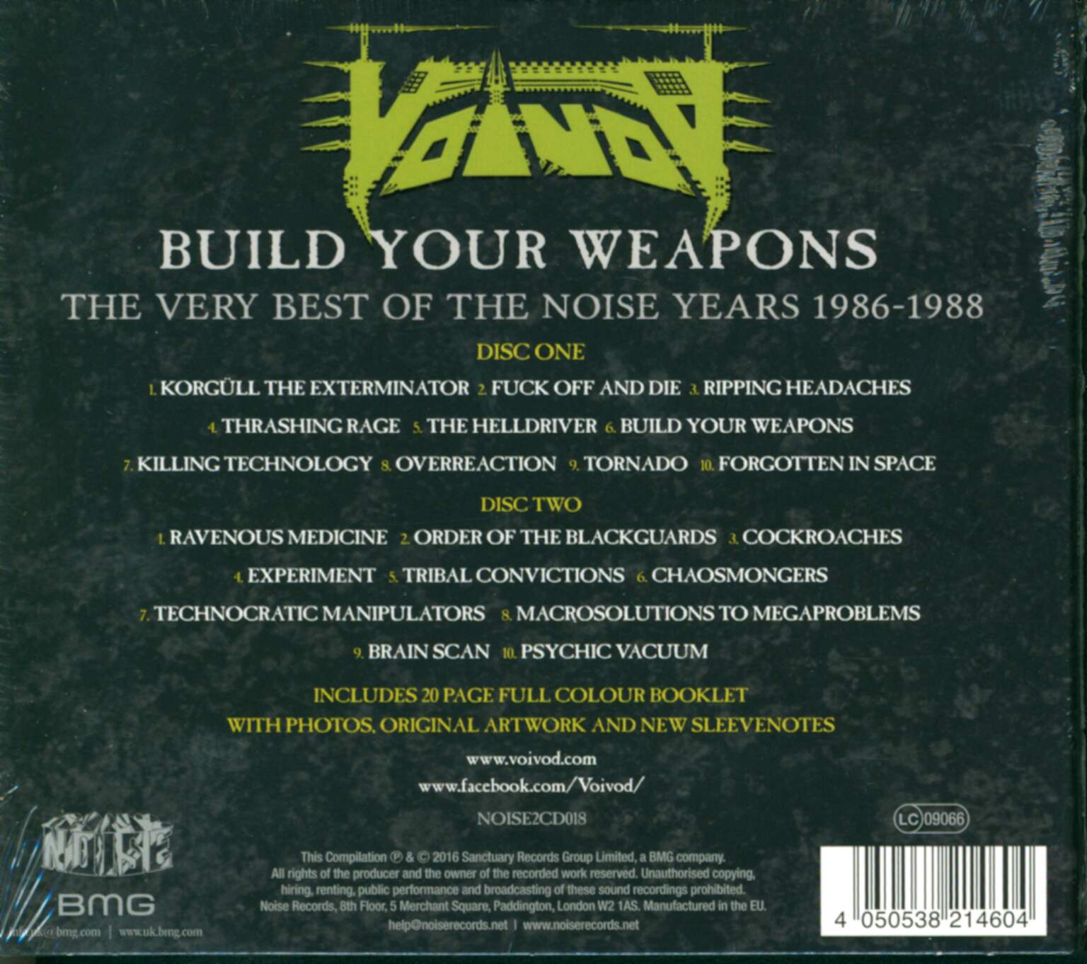 Voivod: Build Your Weapons The Very Best Of The Noise Years 1986-1988, 2×CD