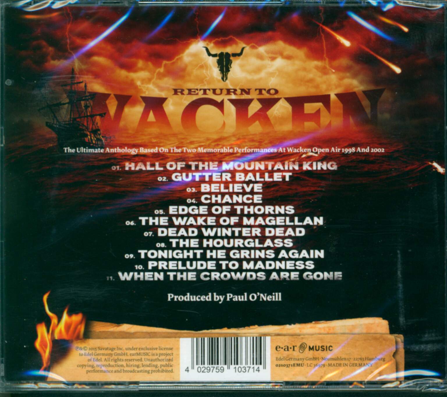 Savatage: Return To Wacken, CD