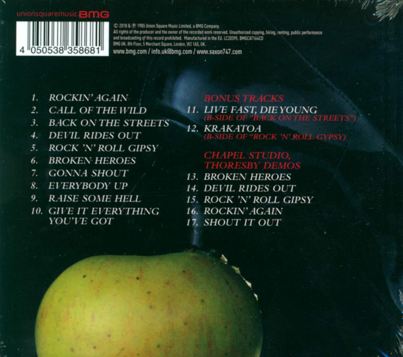 Saxon: Innocence Is No Excuse, CD