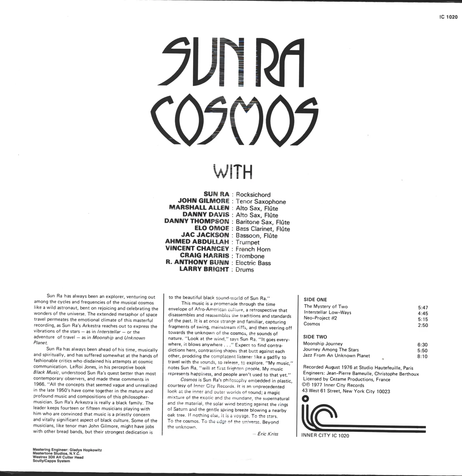Sun Ra: Cosmos, LP (Vinyl)