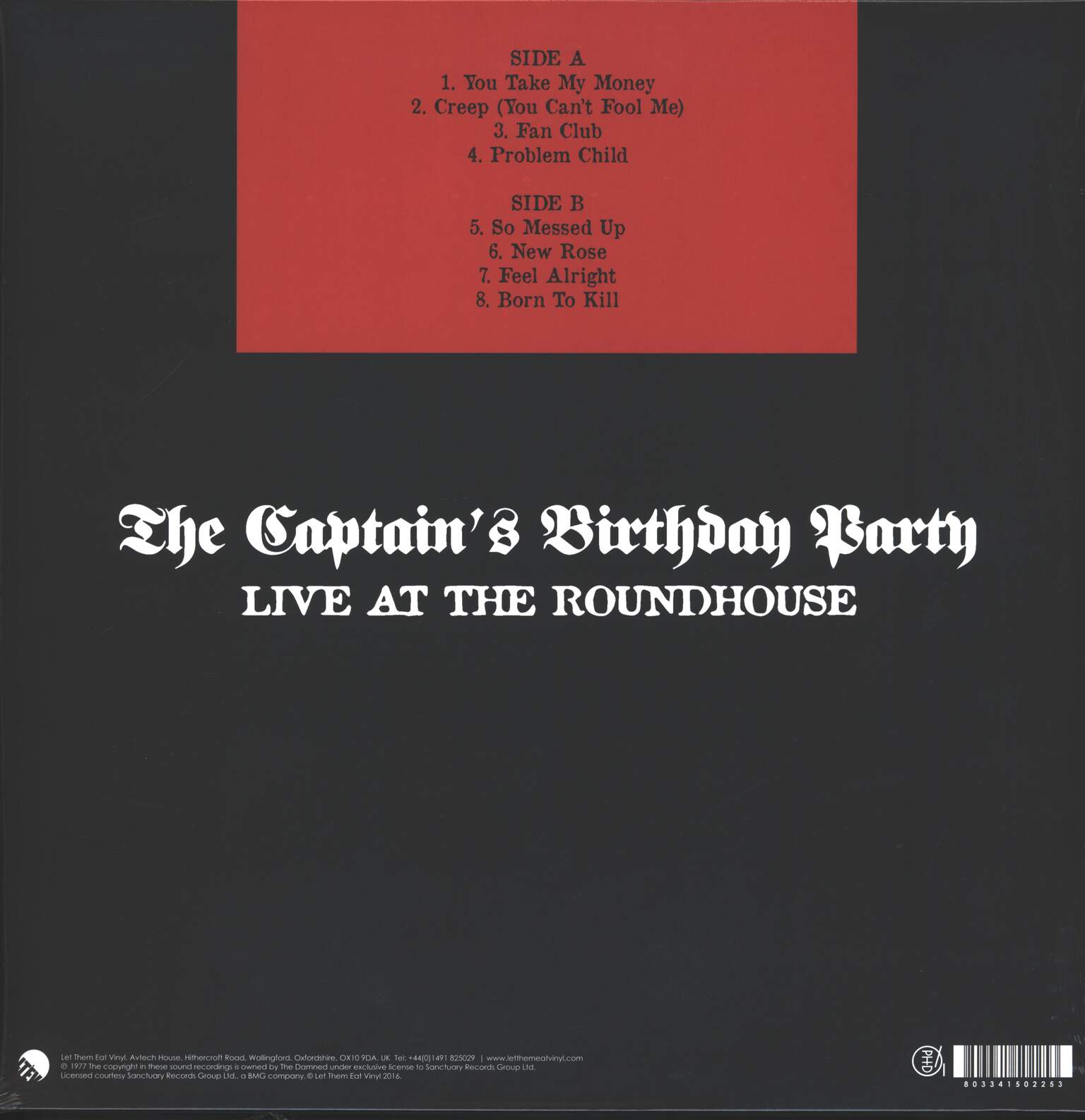 The Damned: The Captains Birthday Party - Live At The Roundhouse, LP (Vinyl)