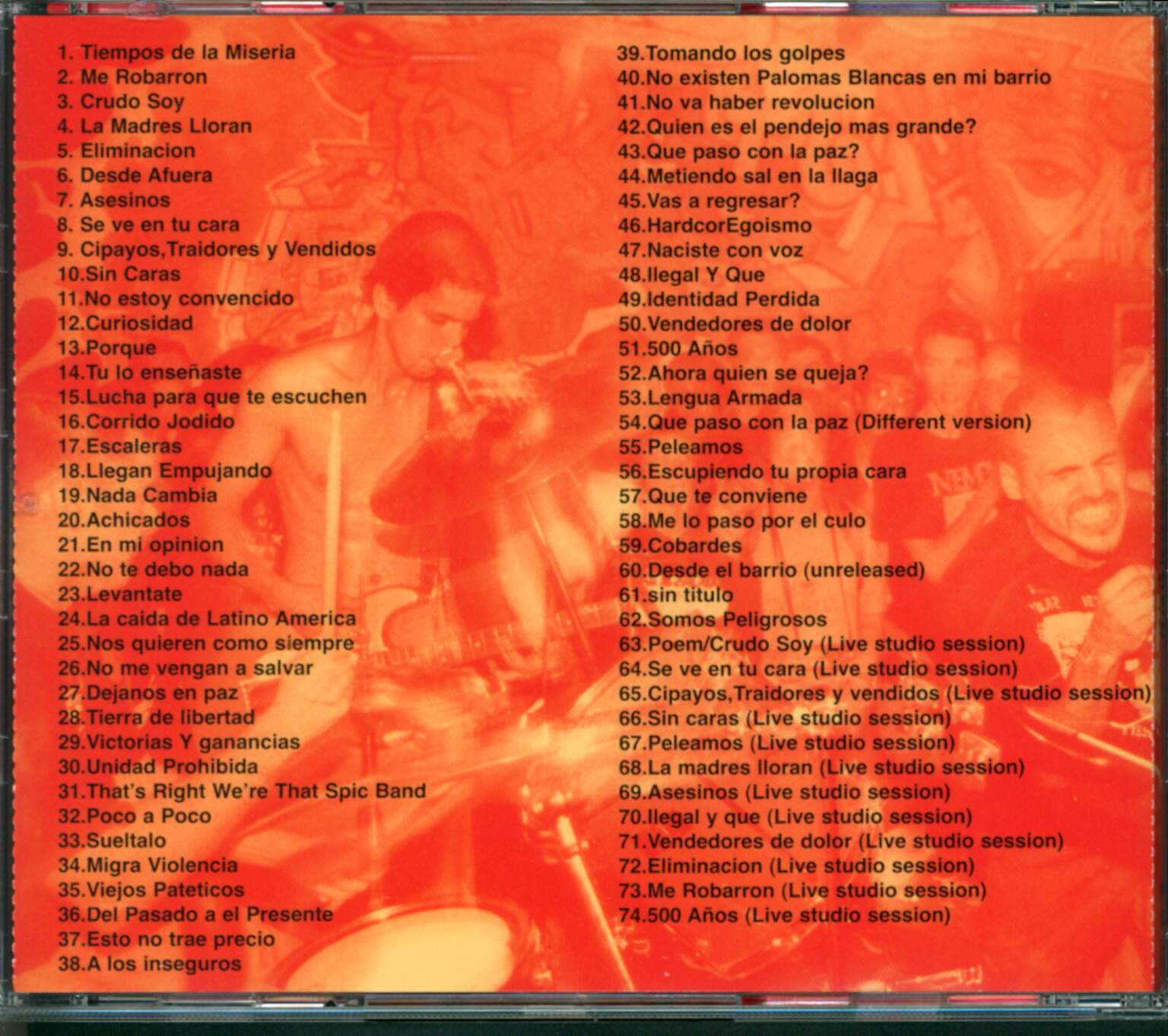 Los Crudos: Discography, CD