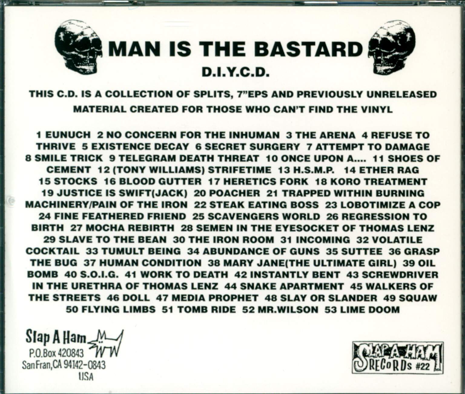 Man Is The Bastard: D.I.Y.C.D., CD
