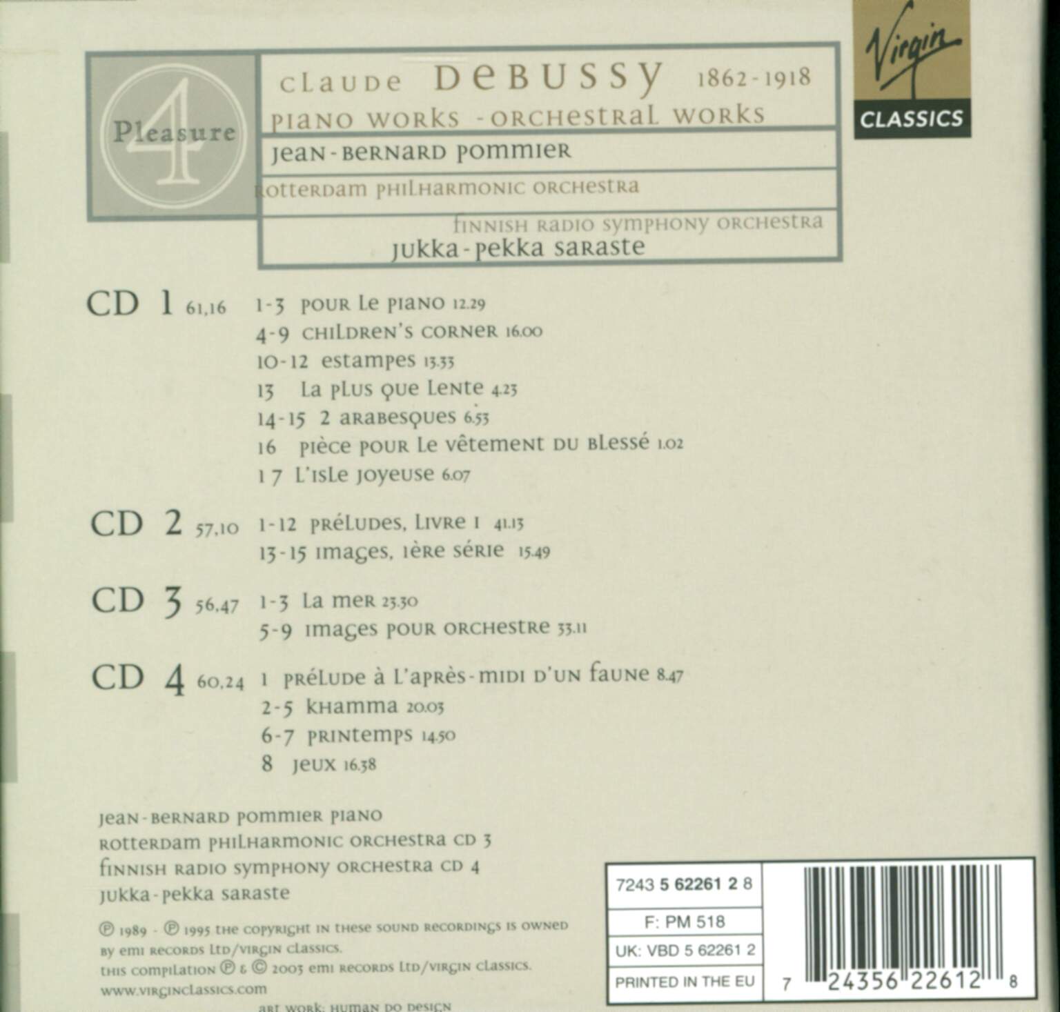 Claude Debussy: Piano Works - Orchestral Works, 4×CD